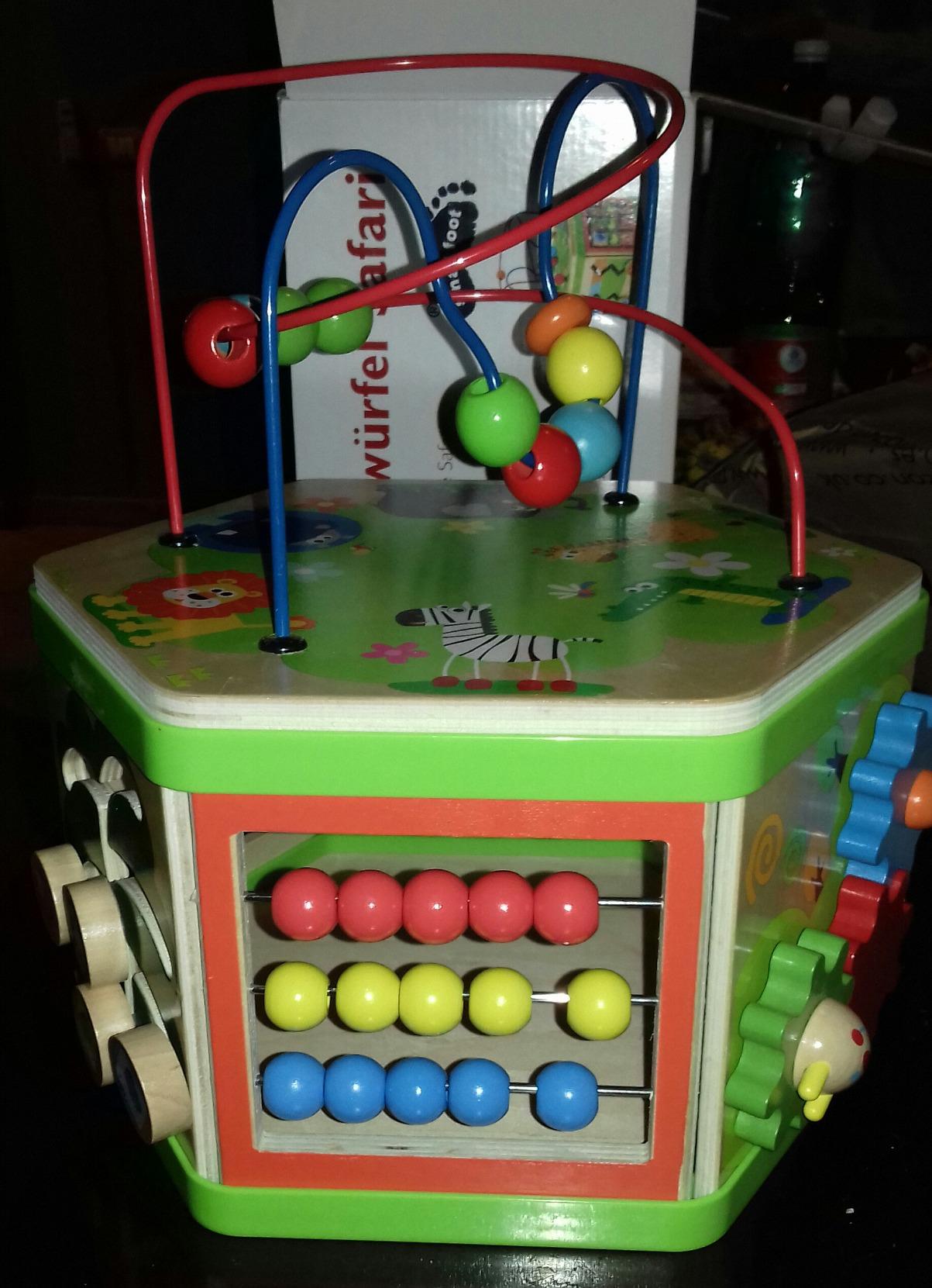 smallfoot 4244 Cubo Motorio Safari gioco legno animali