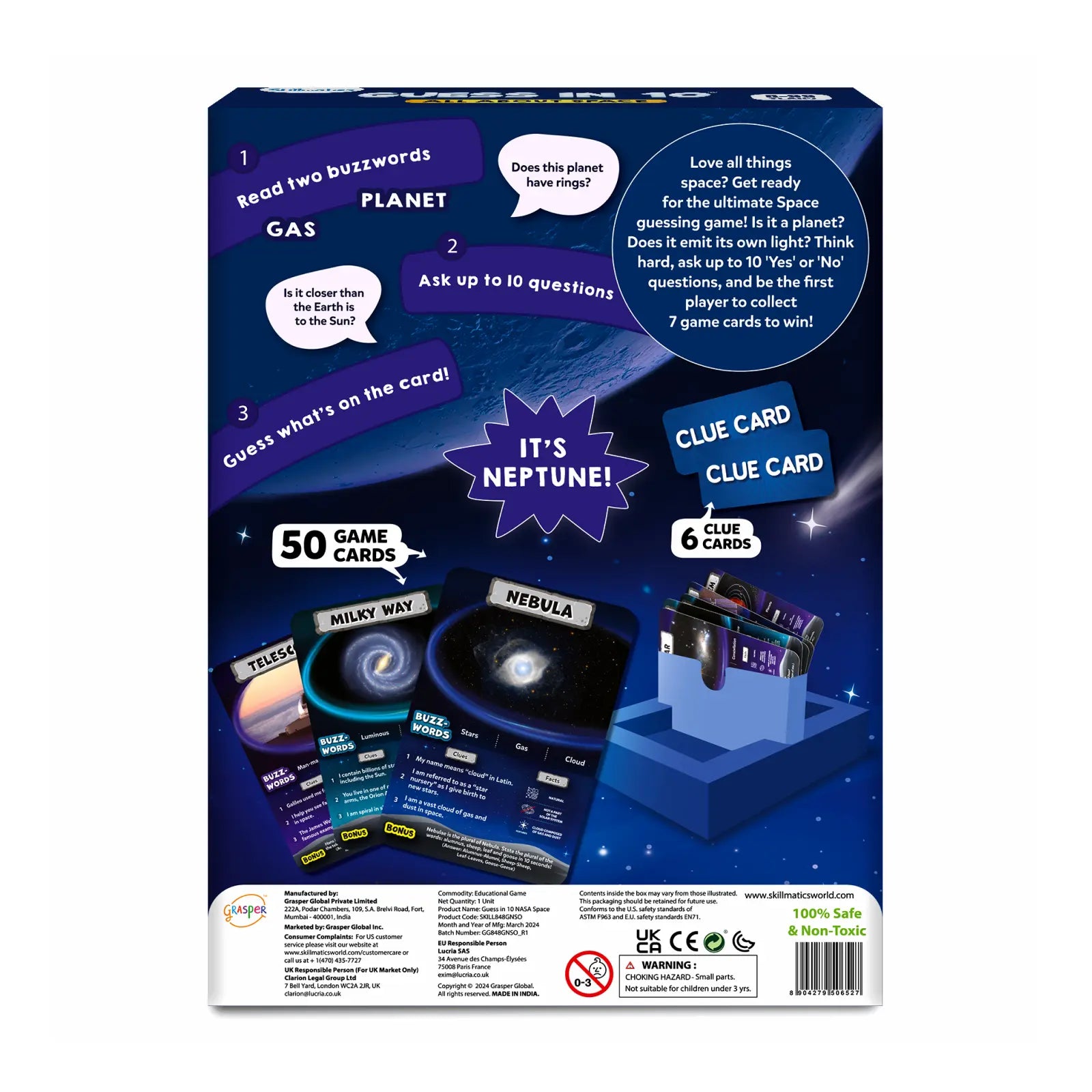 Skillmatics Guess in 10 All About Space gioco carte spazio