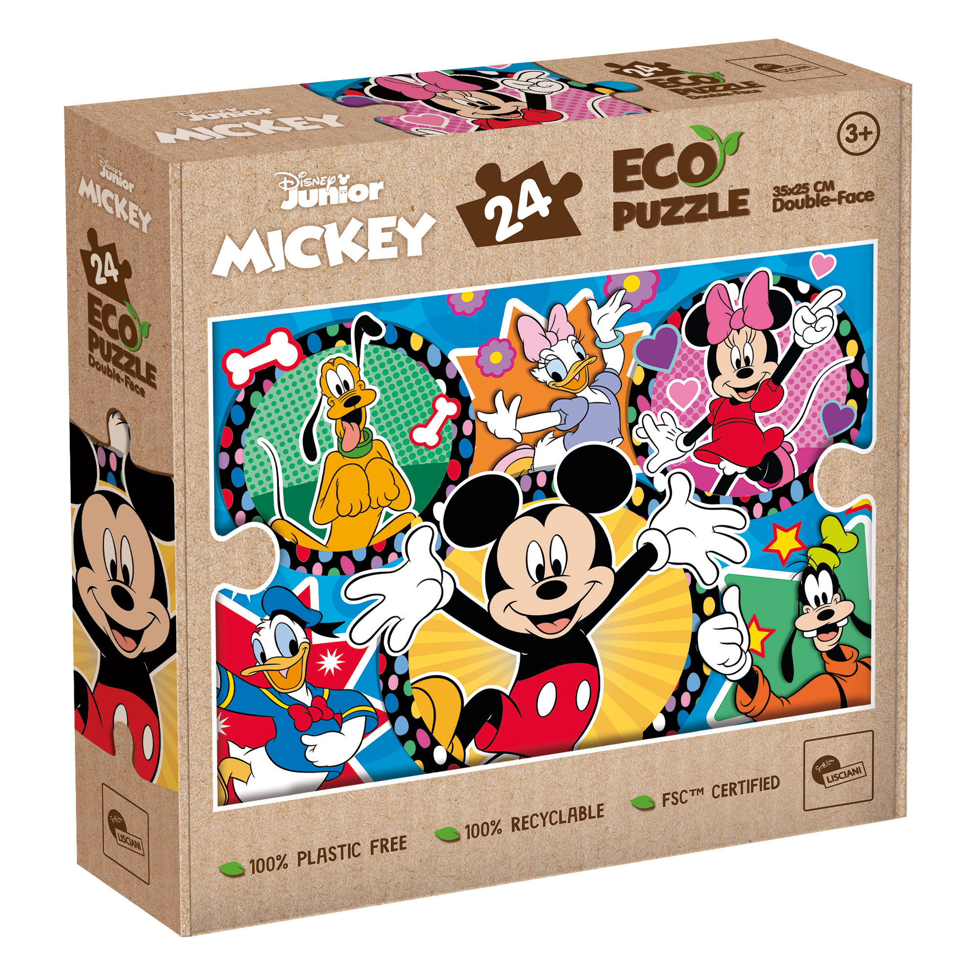 Lisciani Disney Eco-Puzzle Mini 24 puzzle Mickey da colorare
