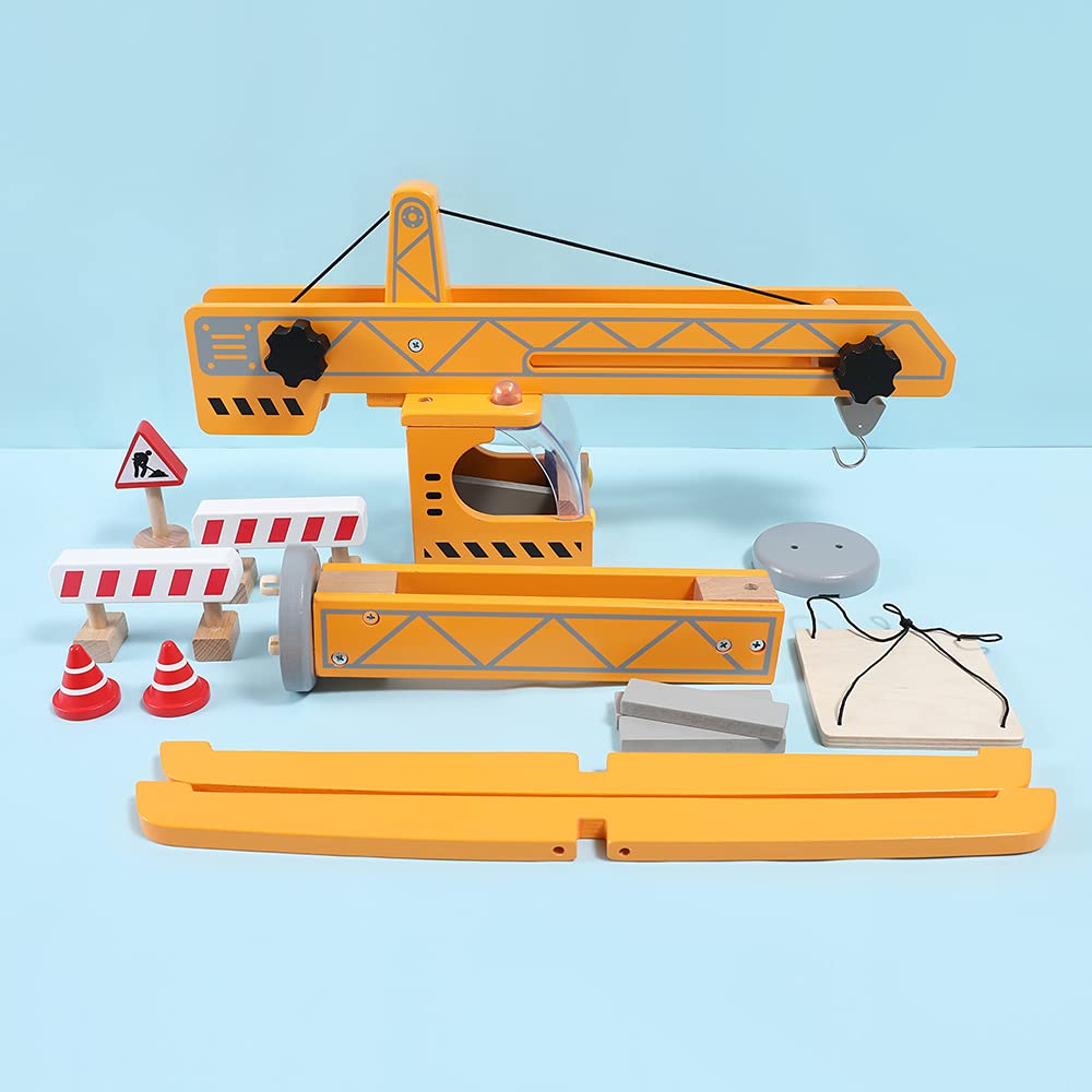 Hape Set Gru cantiere giocattolo mobile in legno