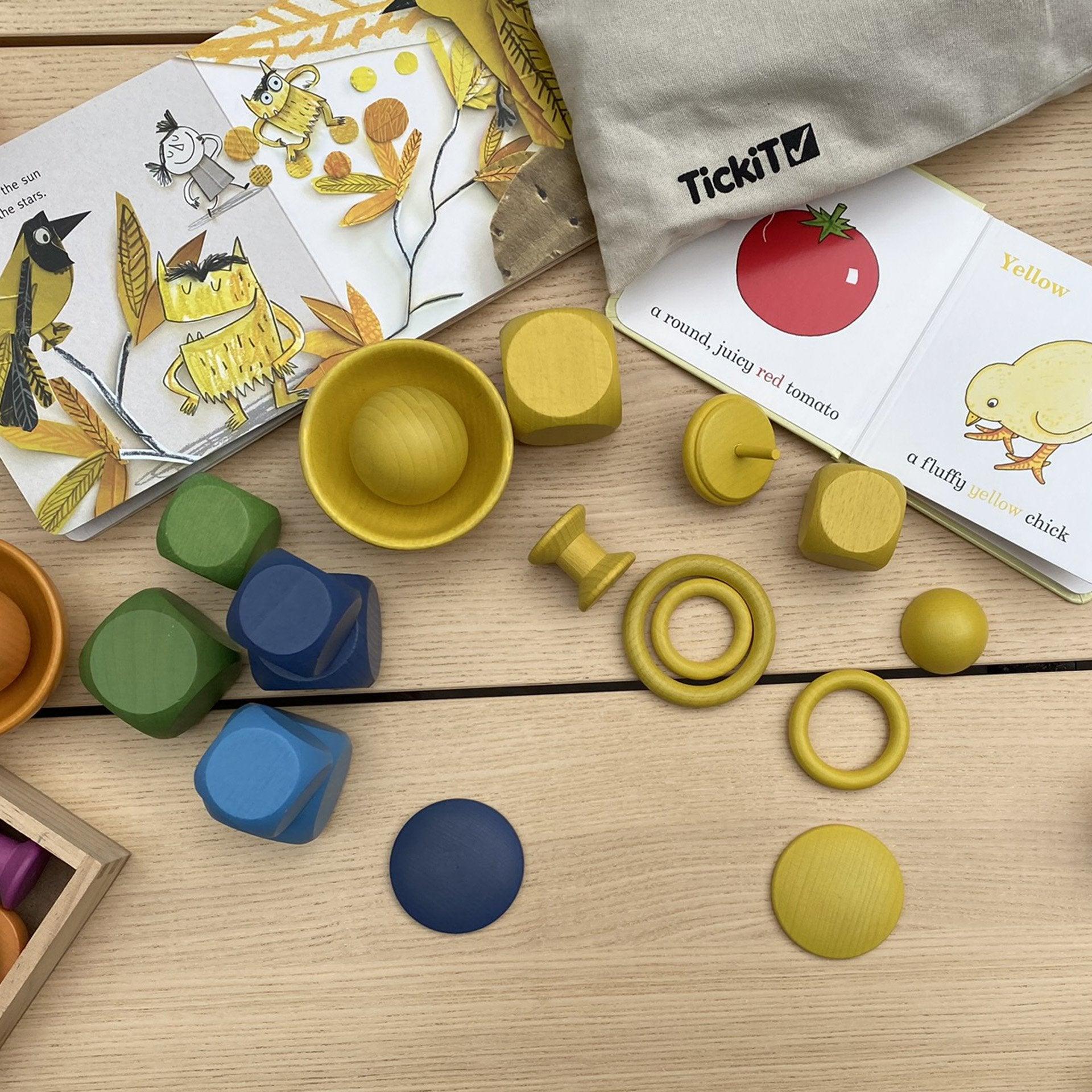 Tickit Rainbow Wooden Balls palline legno 14 pezzi 7 colori