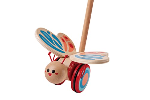 Hape Farfallina Colorata Giocattolo da Trainare in Legno con Ali
