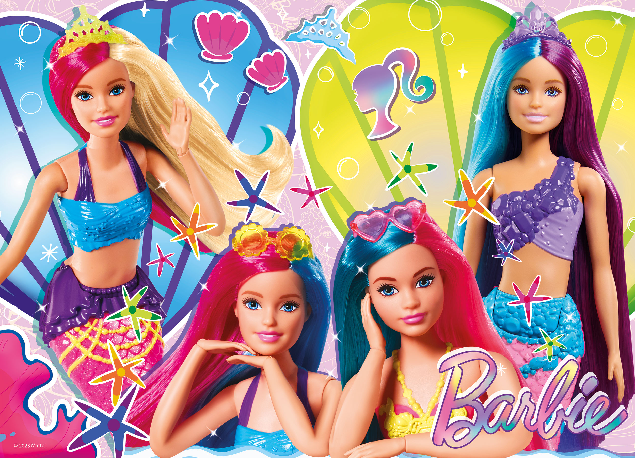 Lisciani Barbie Maxifloor 4x48 puzzle bambini scintillante