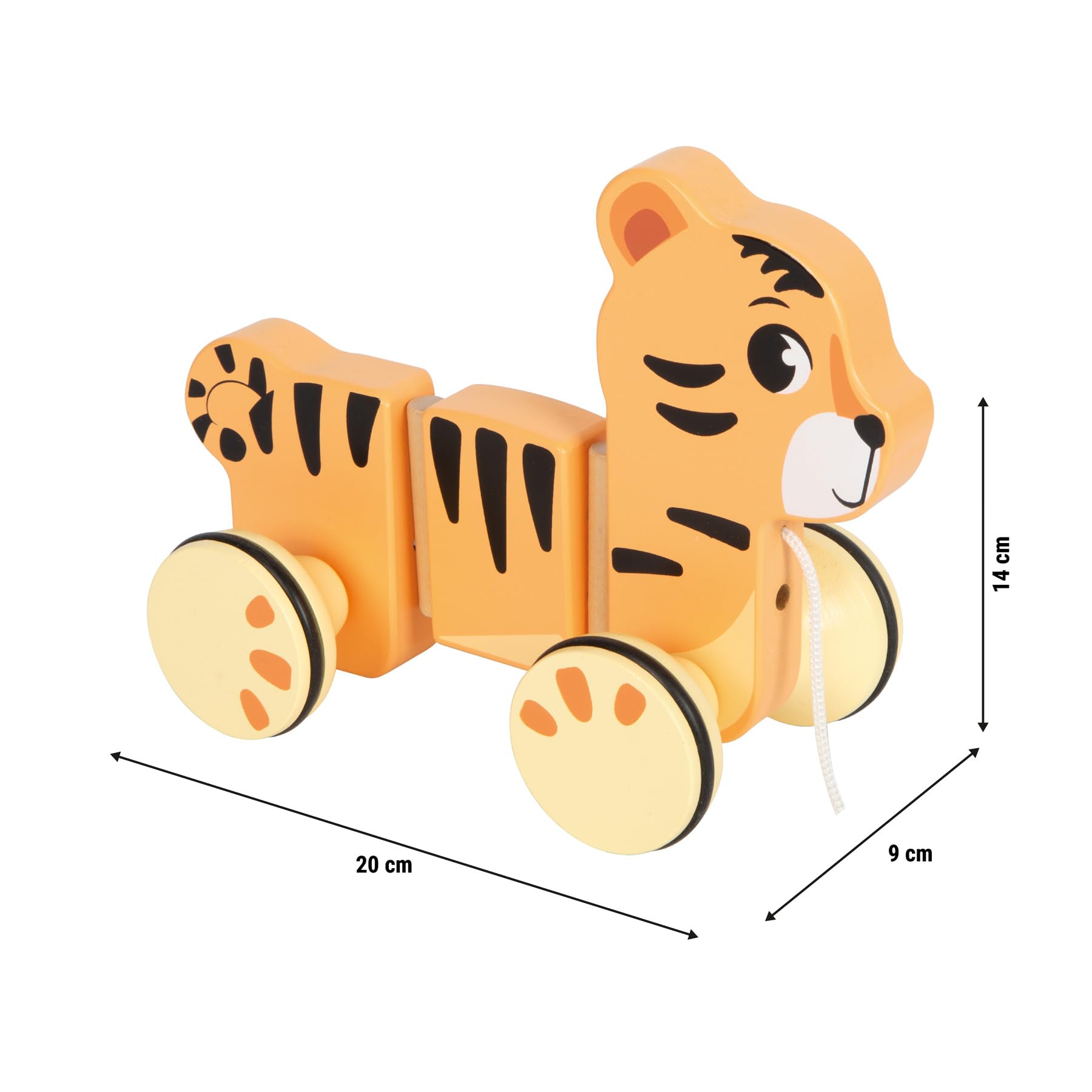 smallfoot Safari 12733 gioco da trascinare tigre legno 12 mesi