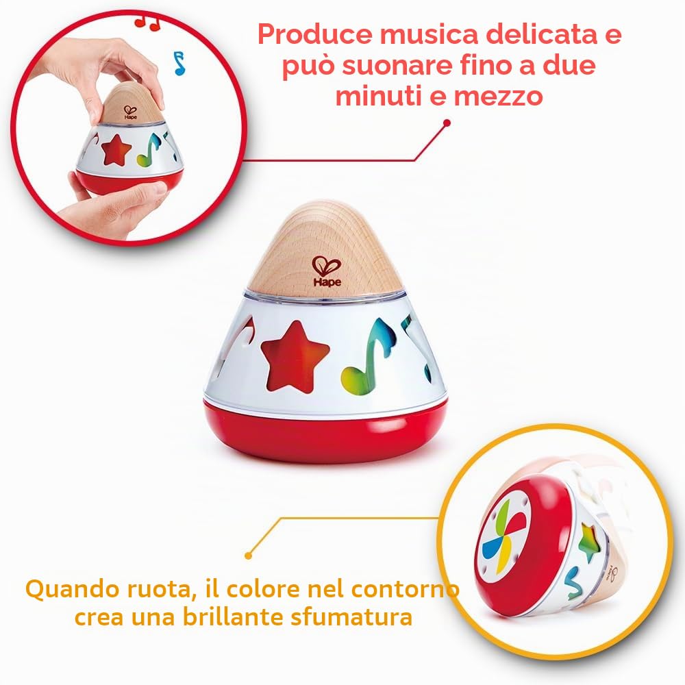 Hape Carillon Trottola a Carica per Neonati con Melodia Dolce