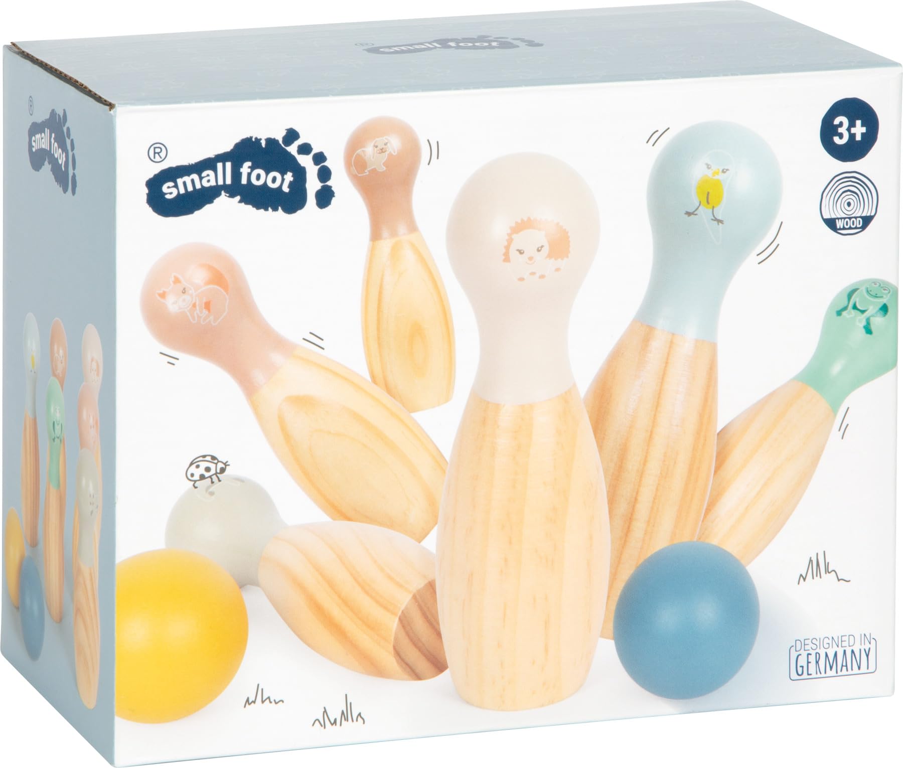 small foot 12644 bowling legno Garden Buddies 3 anni