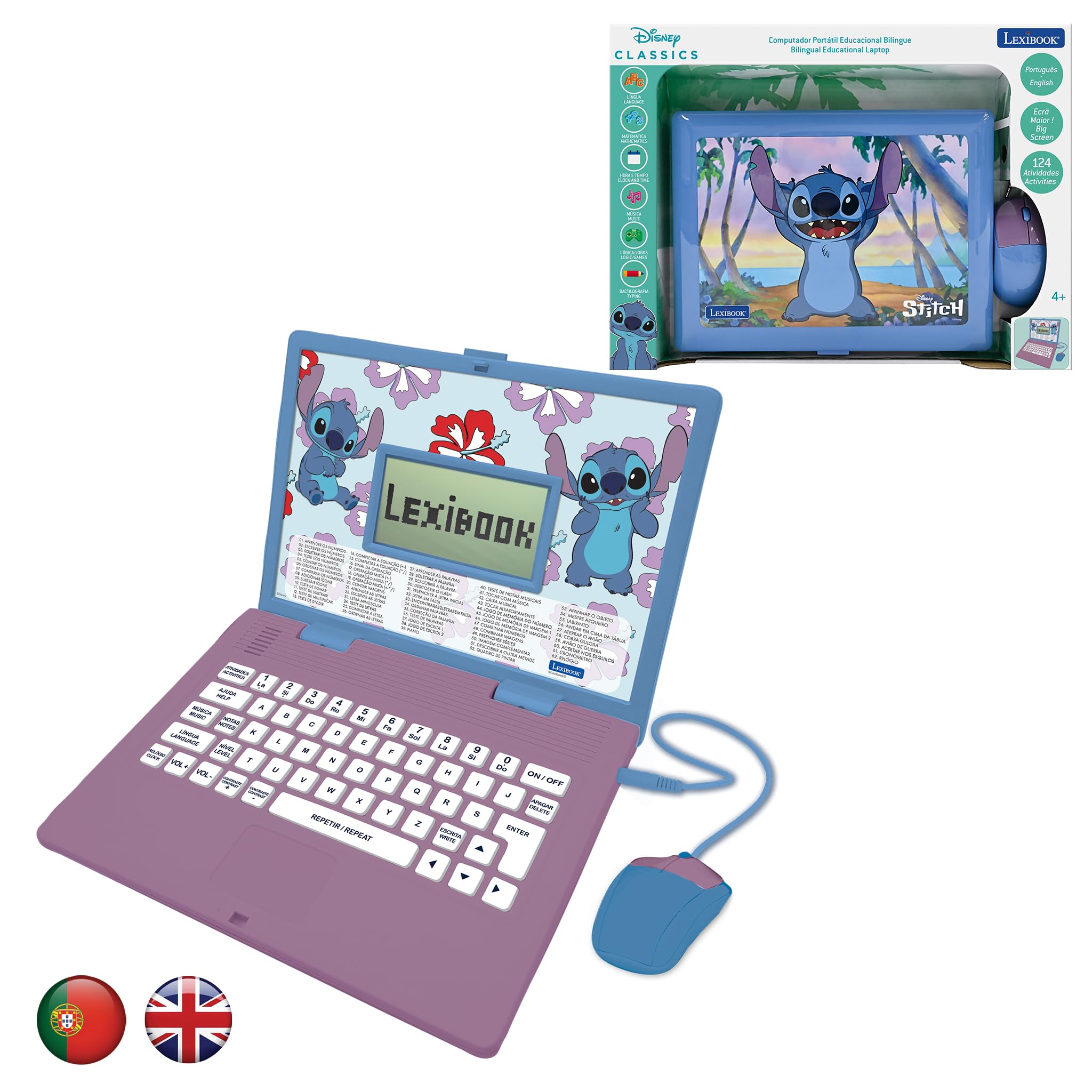 Lexibook JC598Di4 Stitch laptop educativo bilingue