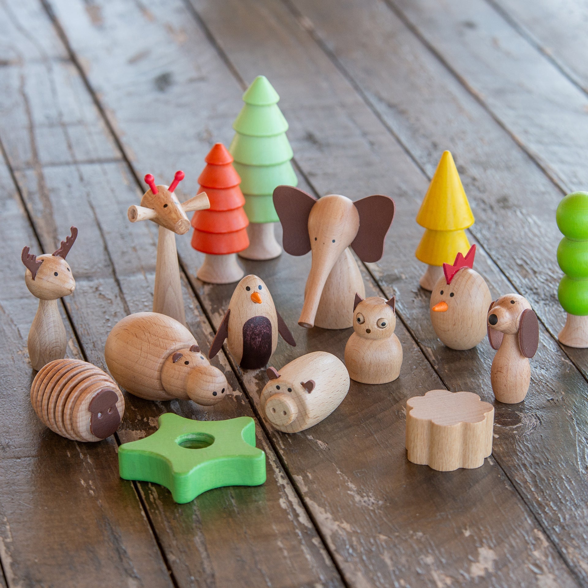 Tickit 73472 animali legno 10 pezzi sacca