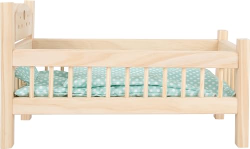 smallfoot 9601 lettino bambole legno con cuscino e coperta