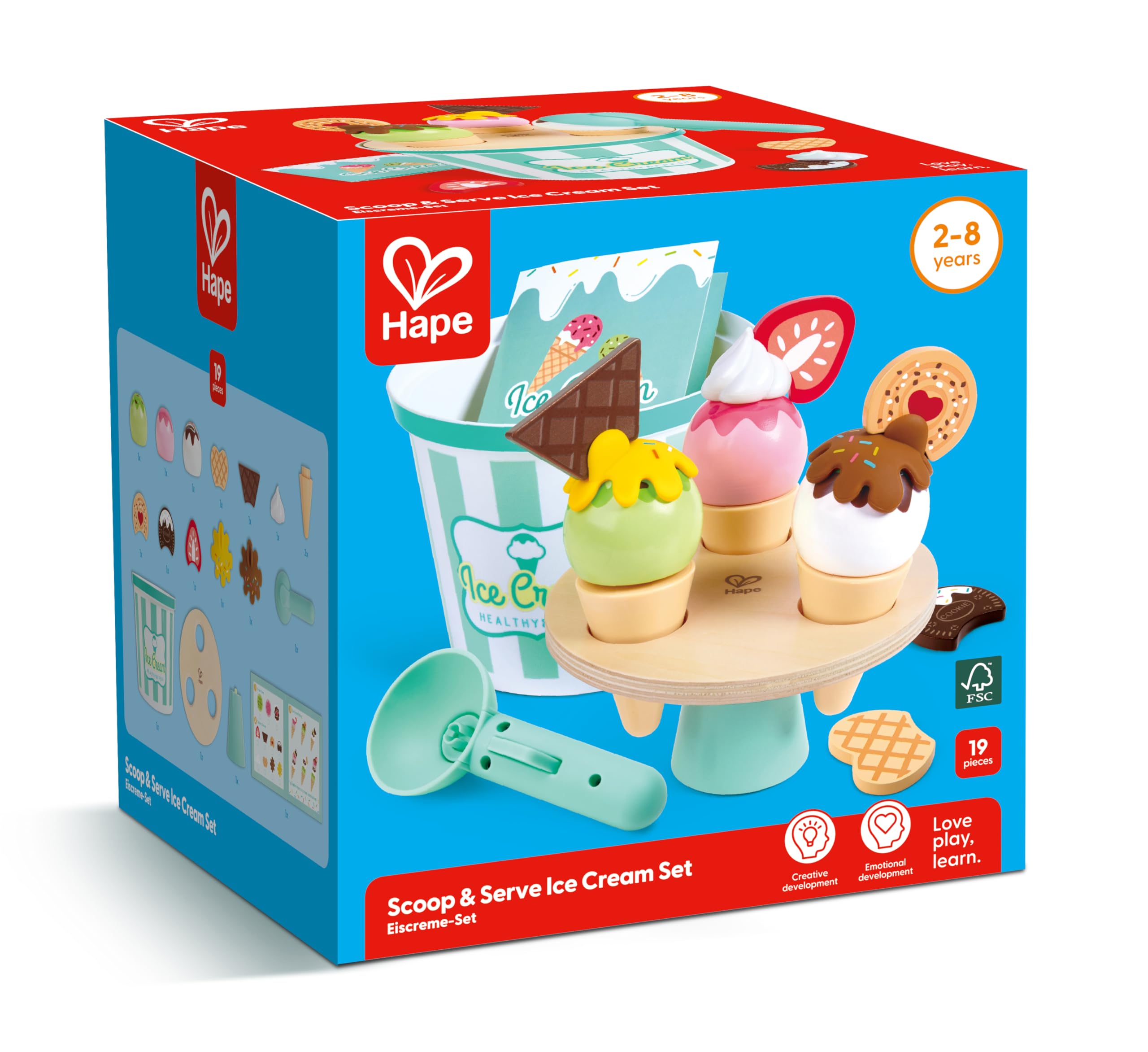 Hape Set Gelataio gioco in legno con scaffale rotante