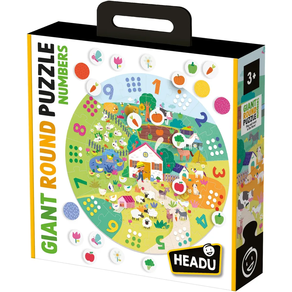 Headu Numbers Gioca e Conta puzzle bambini fattoria 37 pezzi