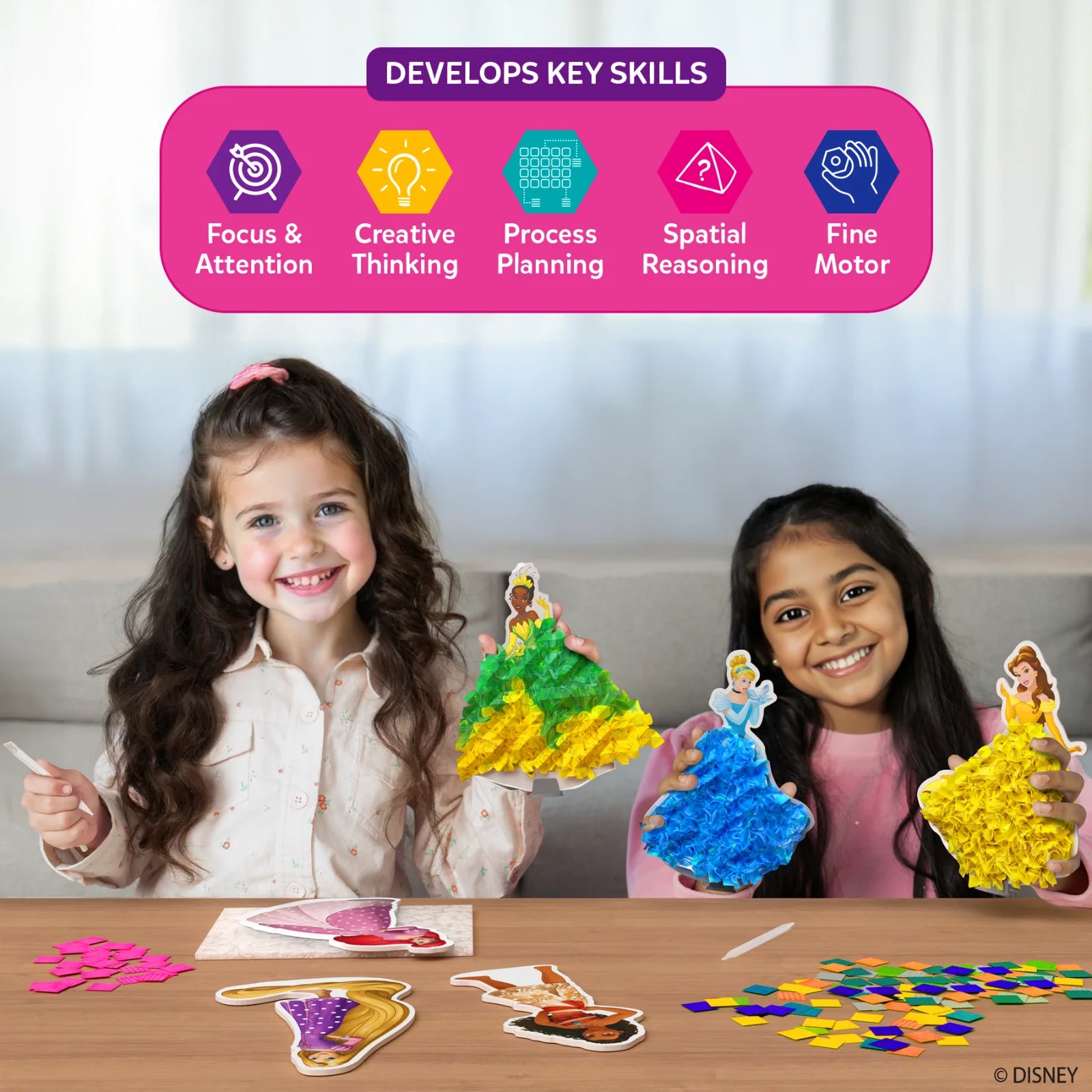 Skillmatics Poke-in Art Disney Princess kit creativo 4-9 anni