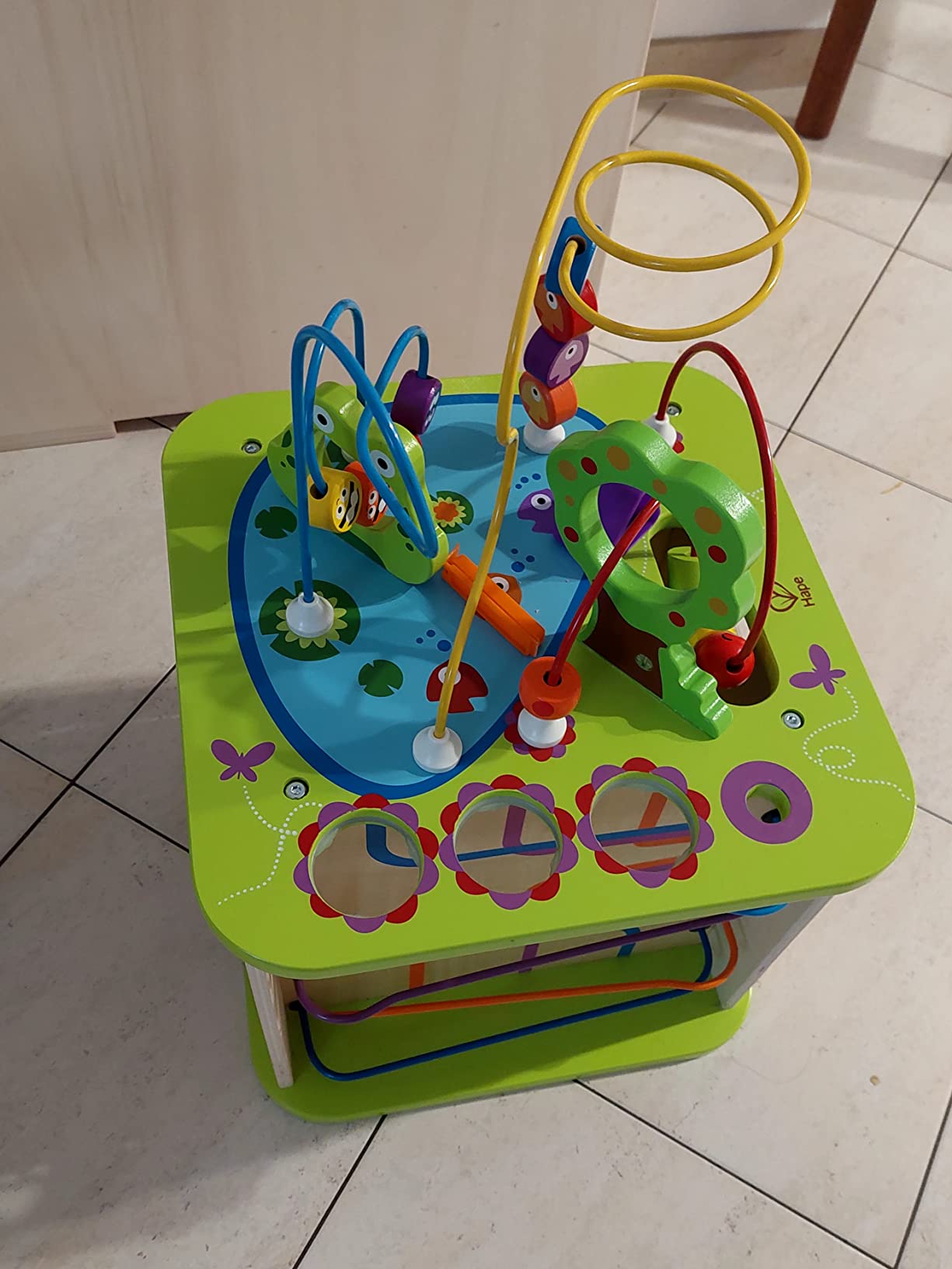 Hape Cubo Multiattività cubo legno 5 facce gioco 12 mesi