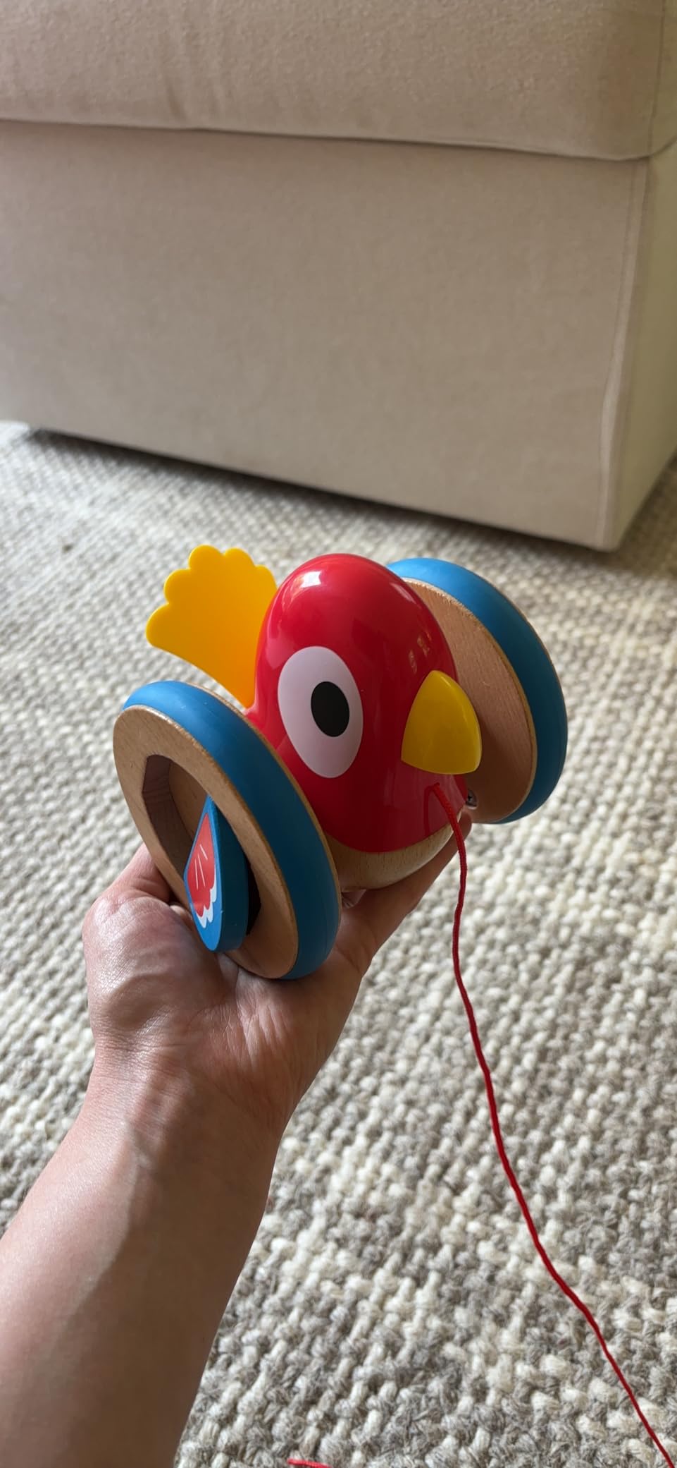 Hape E0360 Uccellino Spingi&Tira trainabile legno da 12 mesi