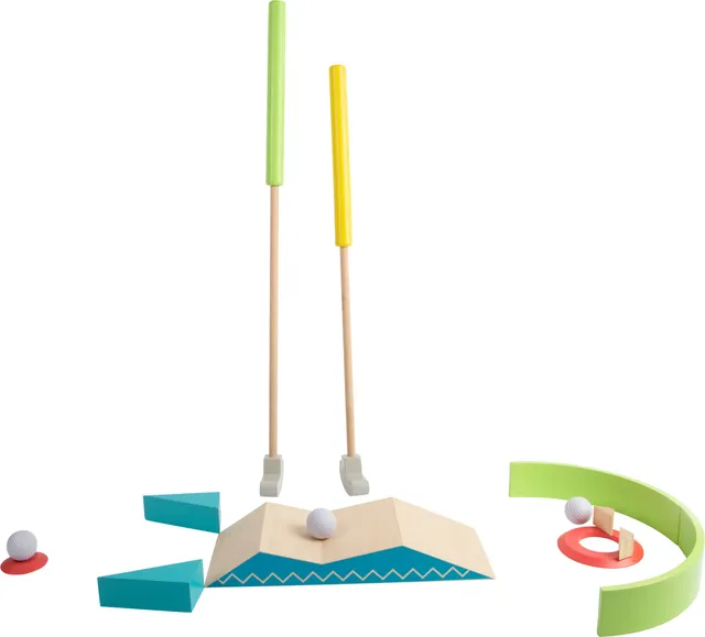 smallfoot Active set minigolf legno 3 mazze 10 ostacoli
