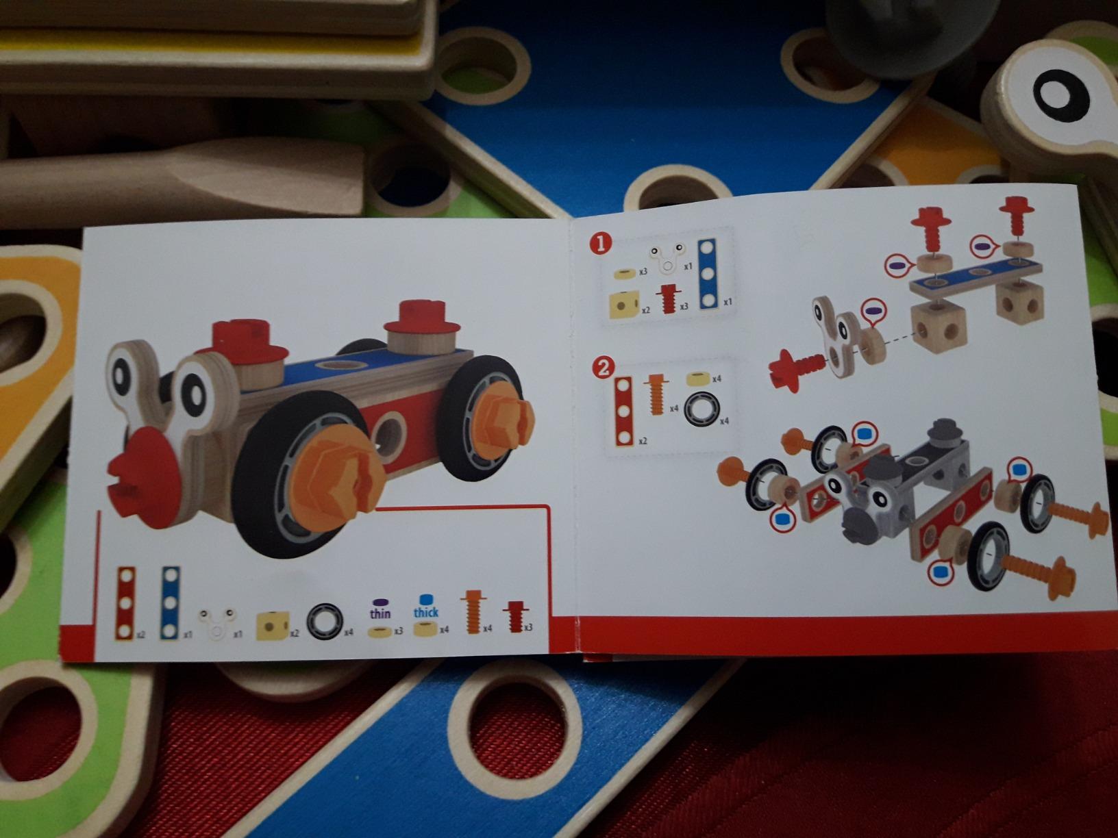 Hape E3081 set costruzioni legno avanzato 62 pezzi