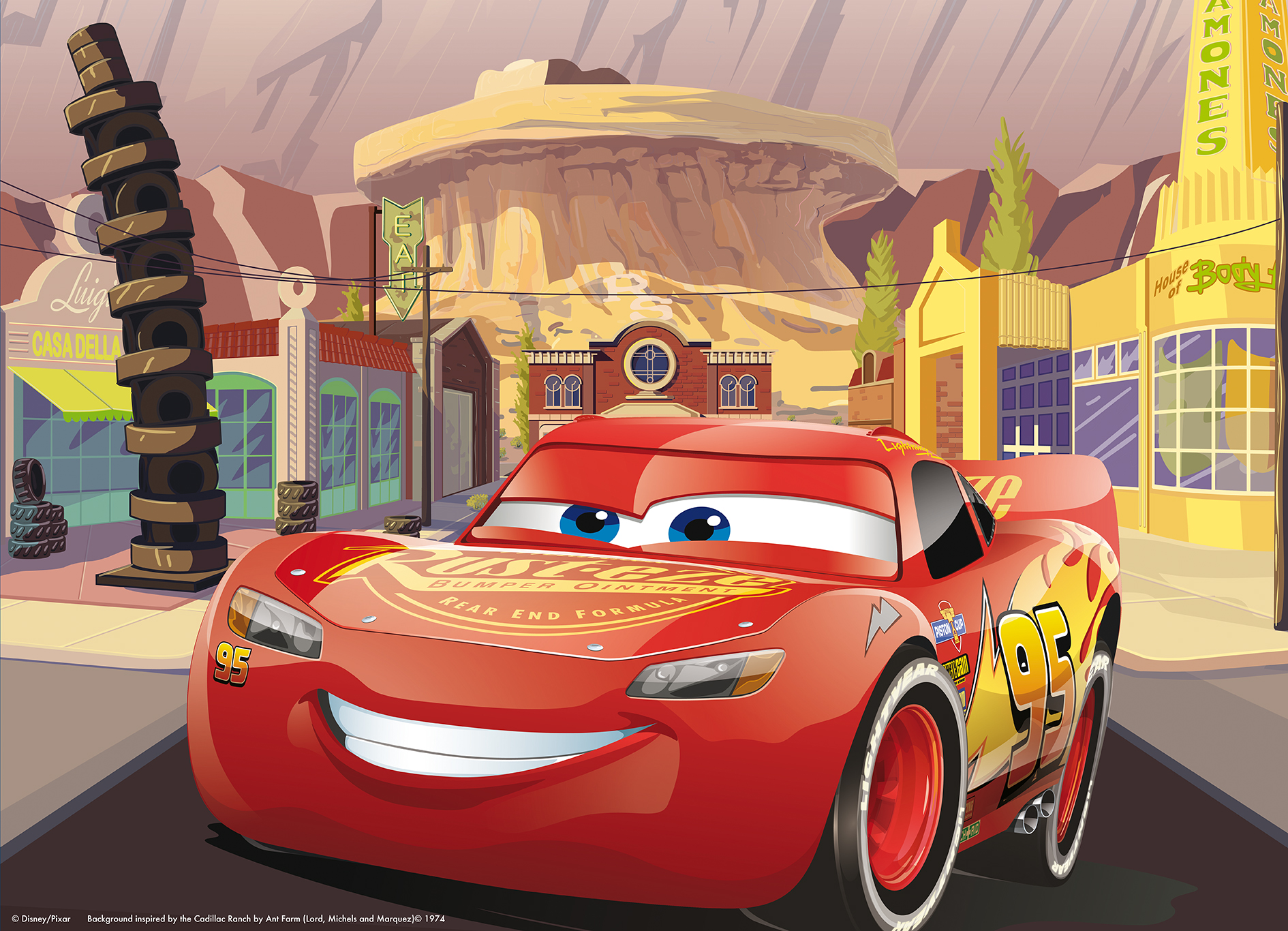Lisciani Disney Maxi Floor 35 puzzle bimbi Cars Go Go Go double-face