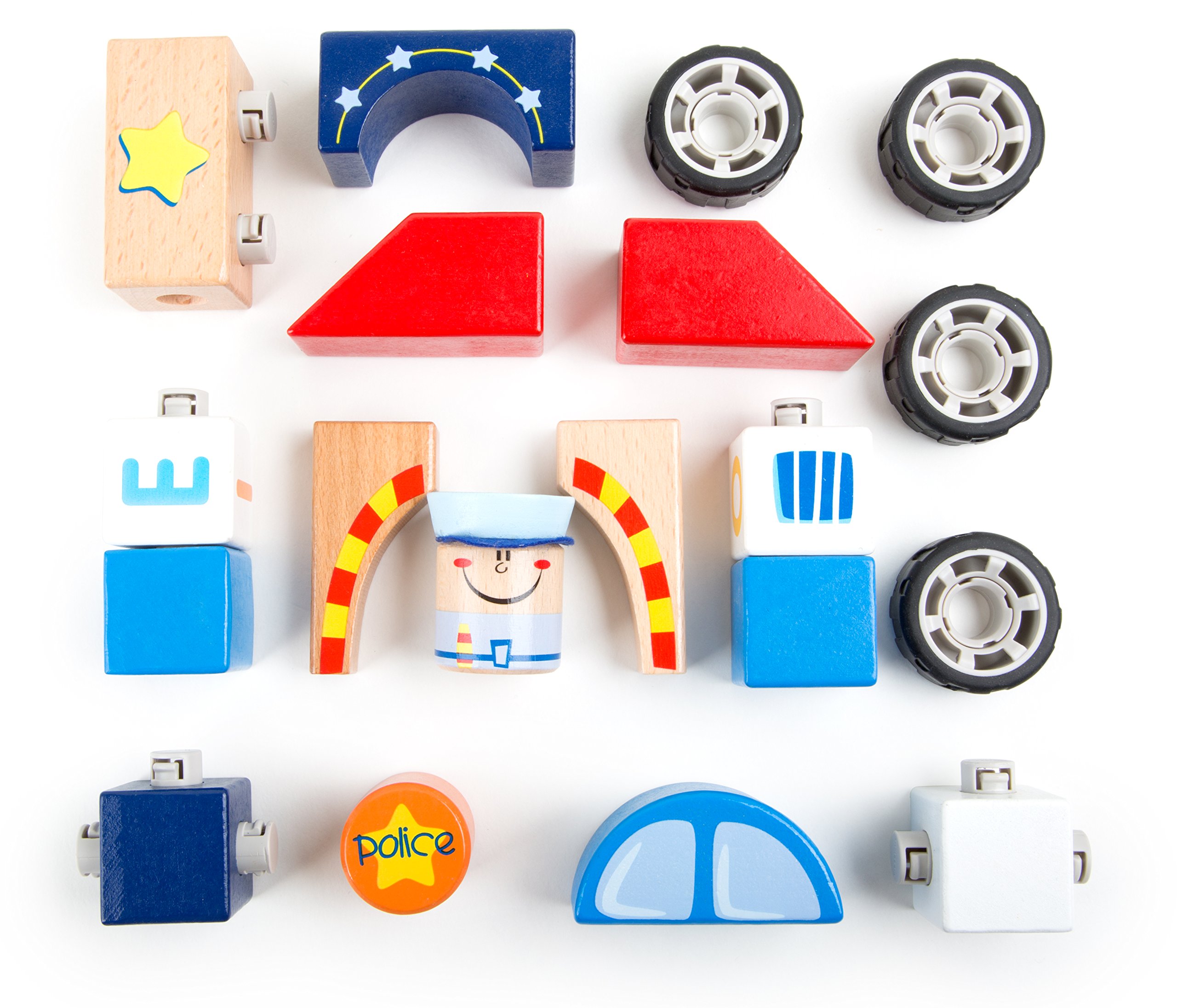 smallfoot 10081 set costruzioni polizia in legno