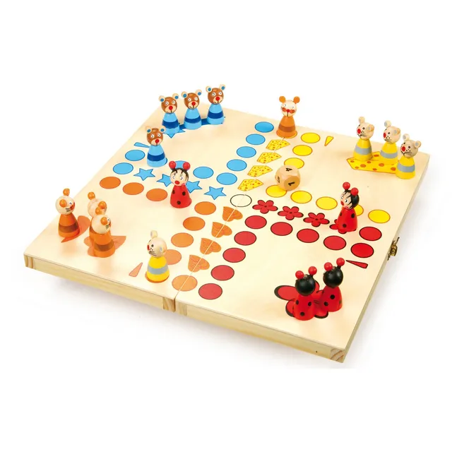 small foot Ludo Animali gioco da tavolo legno 4 giocatori