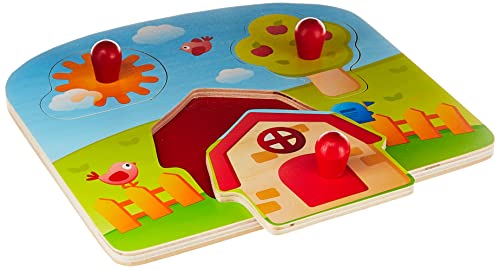 Hape E1310 puzzle legno tropical con pomelli
