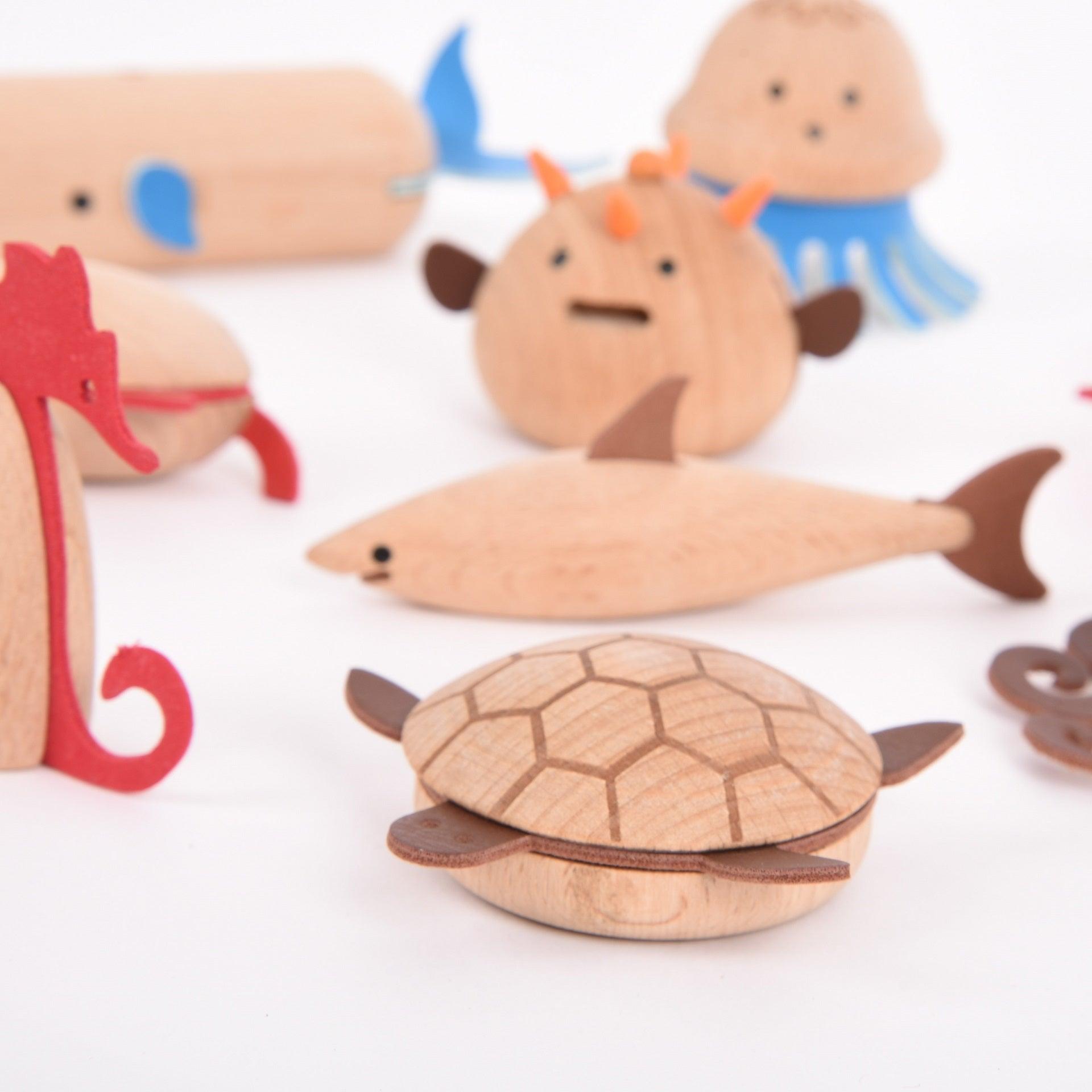 Tickit Wooden Sea Creatures animali mare legno 10 pezzi