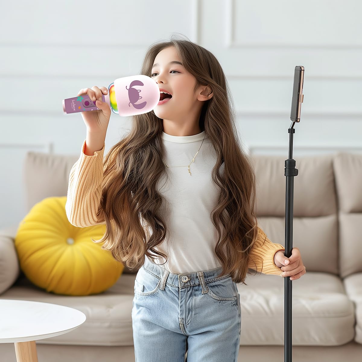 Lexibook Angel MIC280D1 microfono karaoke rosa Bluetooth