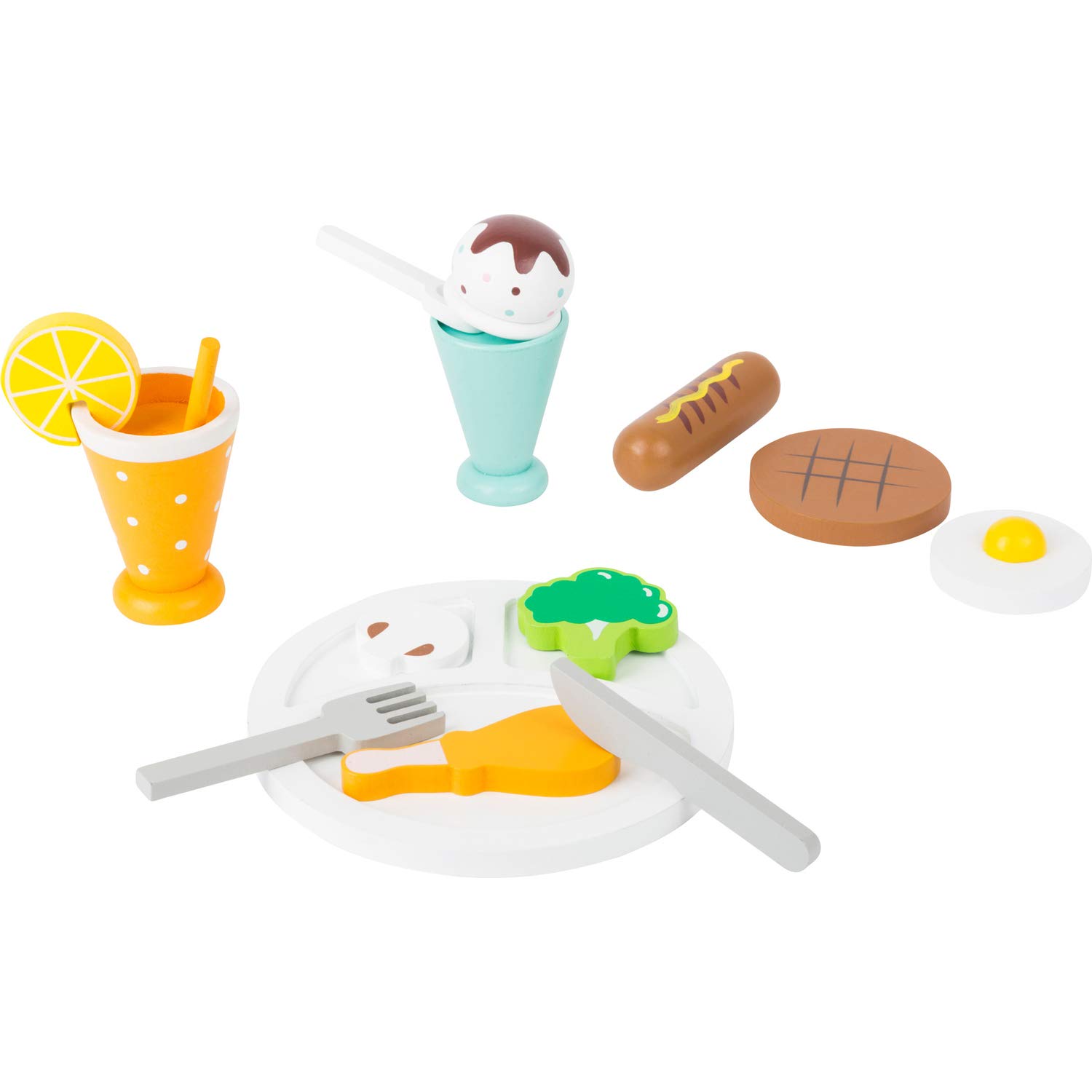 smallfoot 11197 Set Pranzo gioco legno 14 pezzi FSC