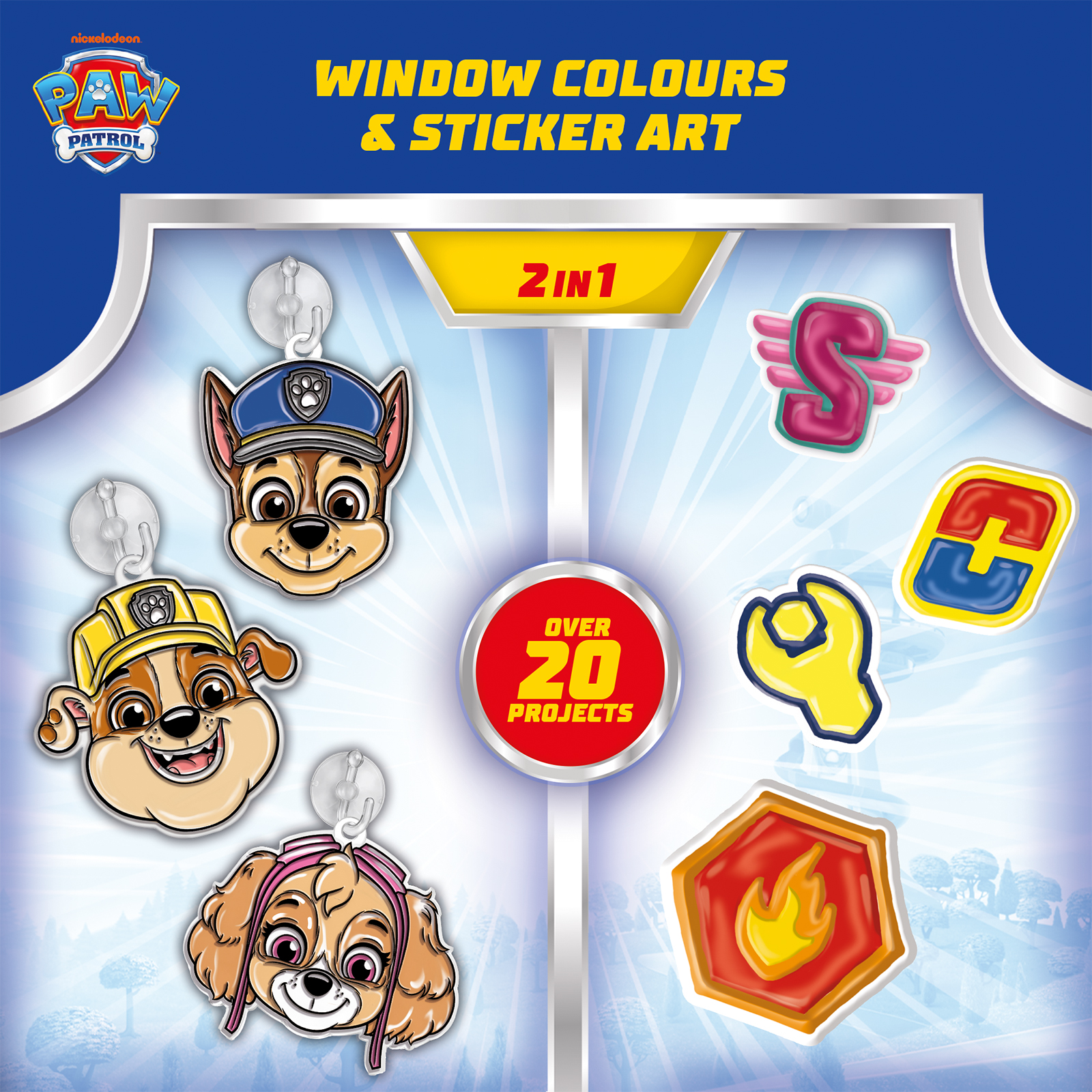 Lisciani Giochi Paw Patrol Window Colours Sticker Art set creativo vetro