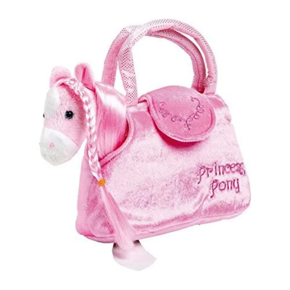 small foot Paulina 4144 Pony Peluche Rosa con Borsa 20 cm