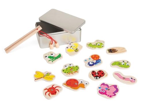 Small Foot 4339 gioco pesca magnetica legno set 2 scatole