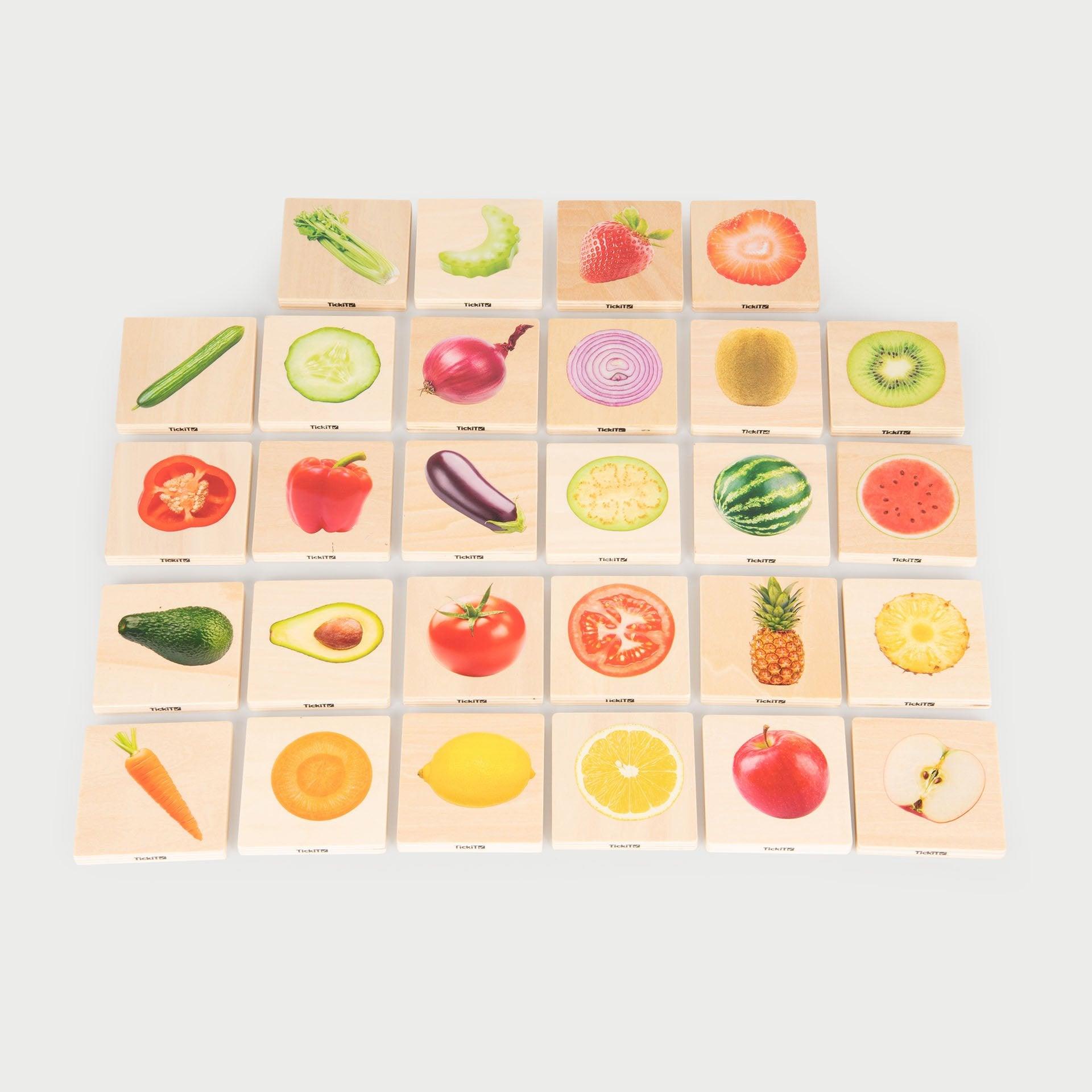Tickit Memory Frutta e Verdura Legno 28 Tessere