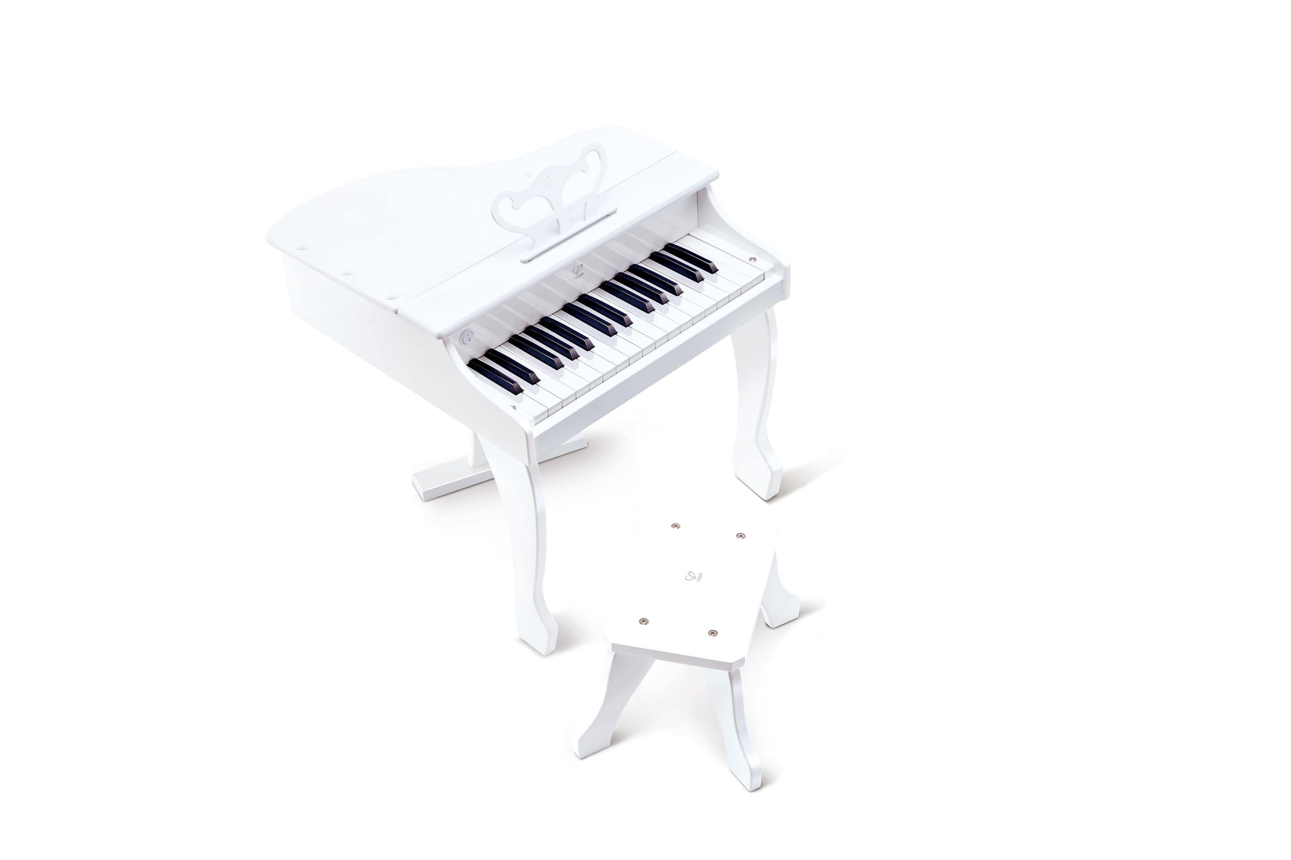Hape Deluxe Pianoforte Bianco 30 Tasti con Sgabello 3 Anni