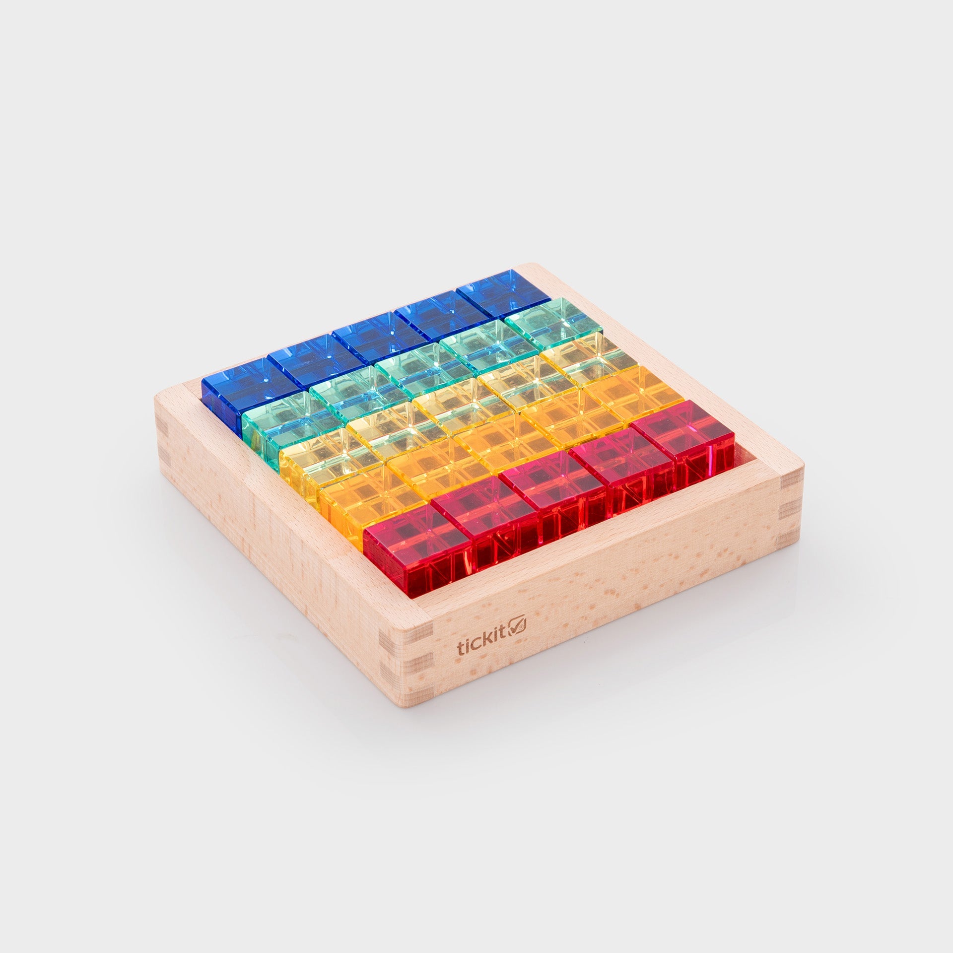 Tickit Gem Cube Mirror Tray vassoio 25 gemme traslucide