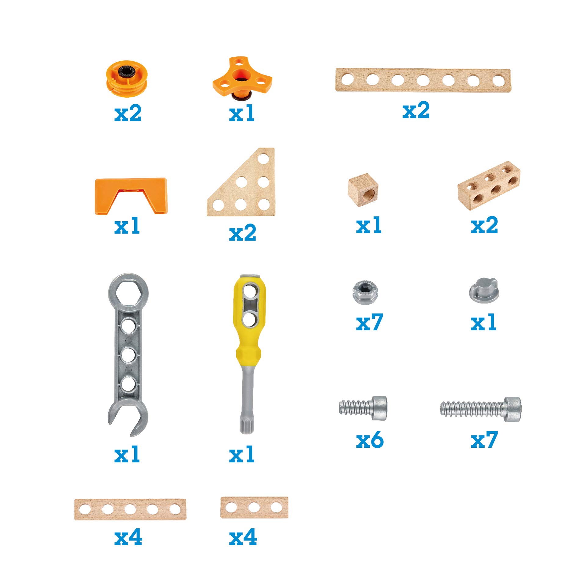 Hape Junior Inventor kit costruzioni legno 42 pezzi 4 anni