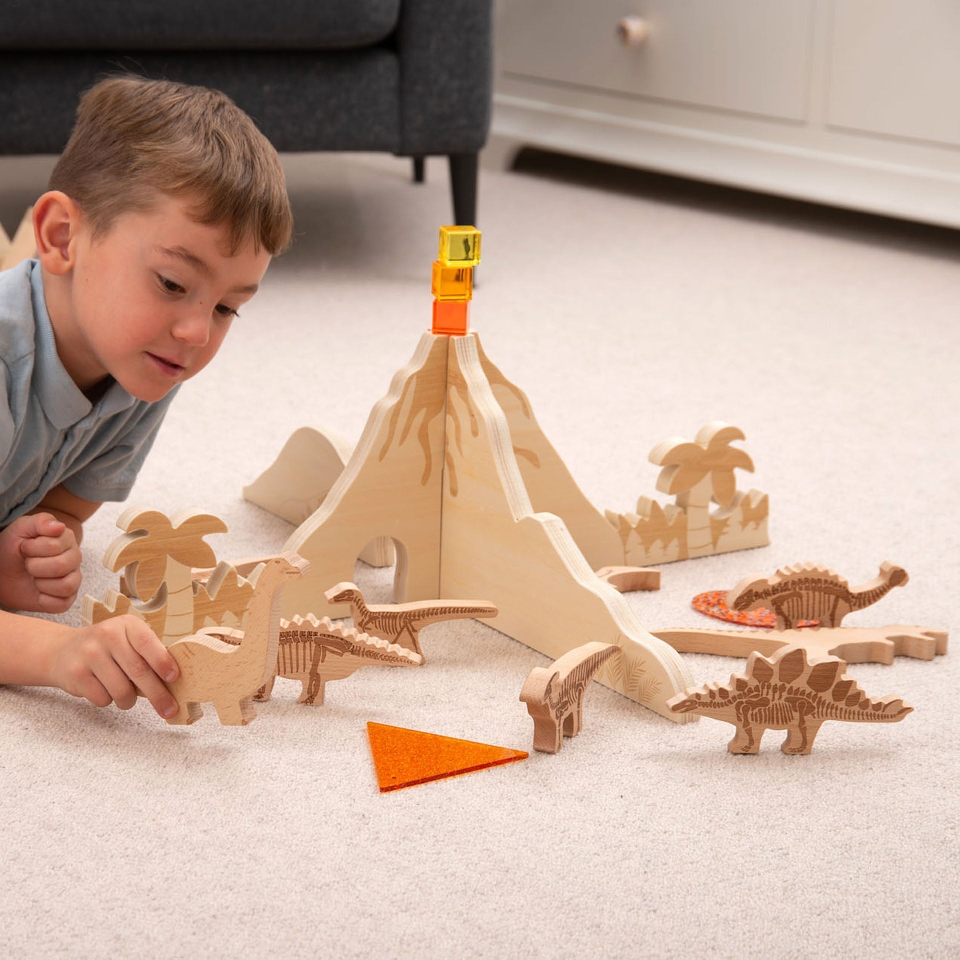 Tickit Jurassic Discovery Dividers scenario dinosauri legno 2 pz