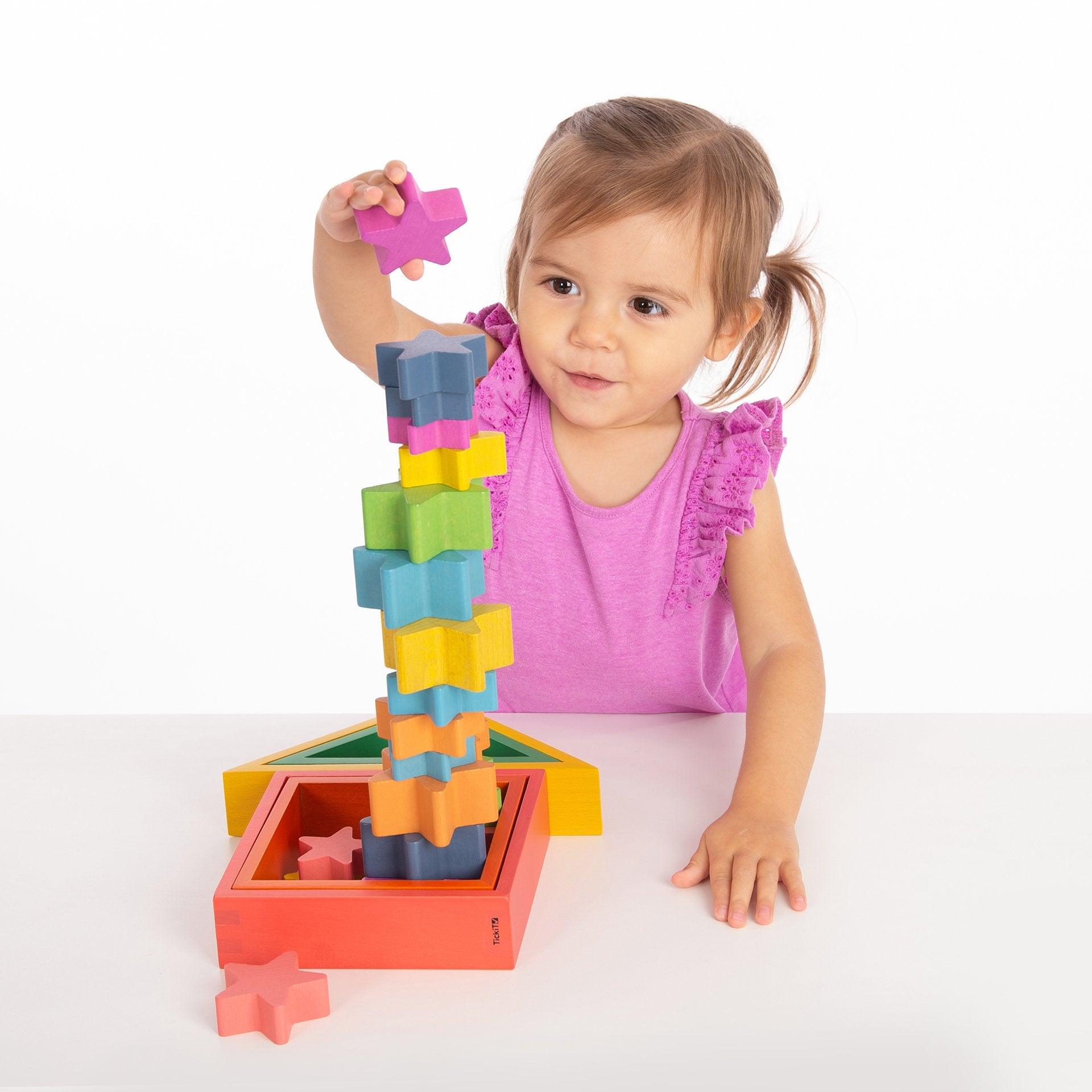 Tickit Rainbow Wooden Stars stelle legno 21 pezzi colorate