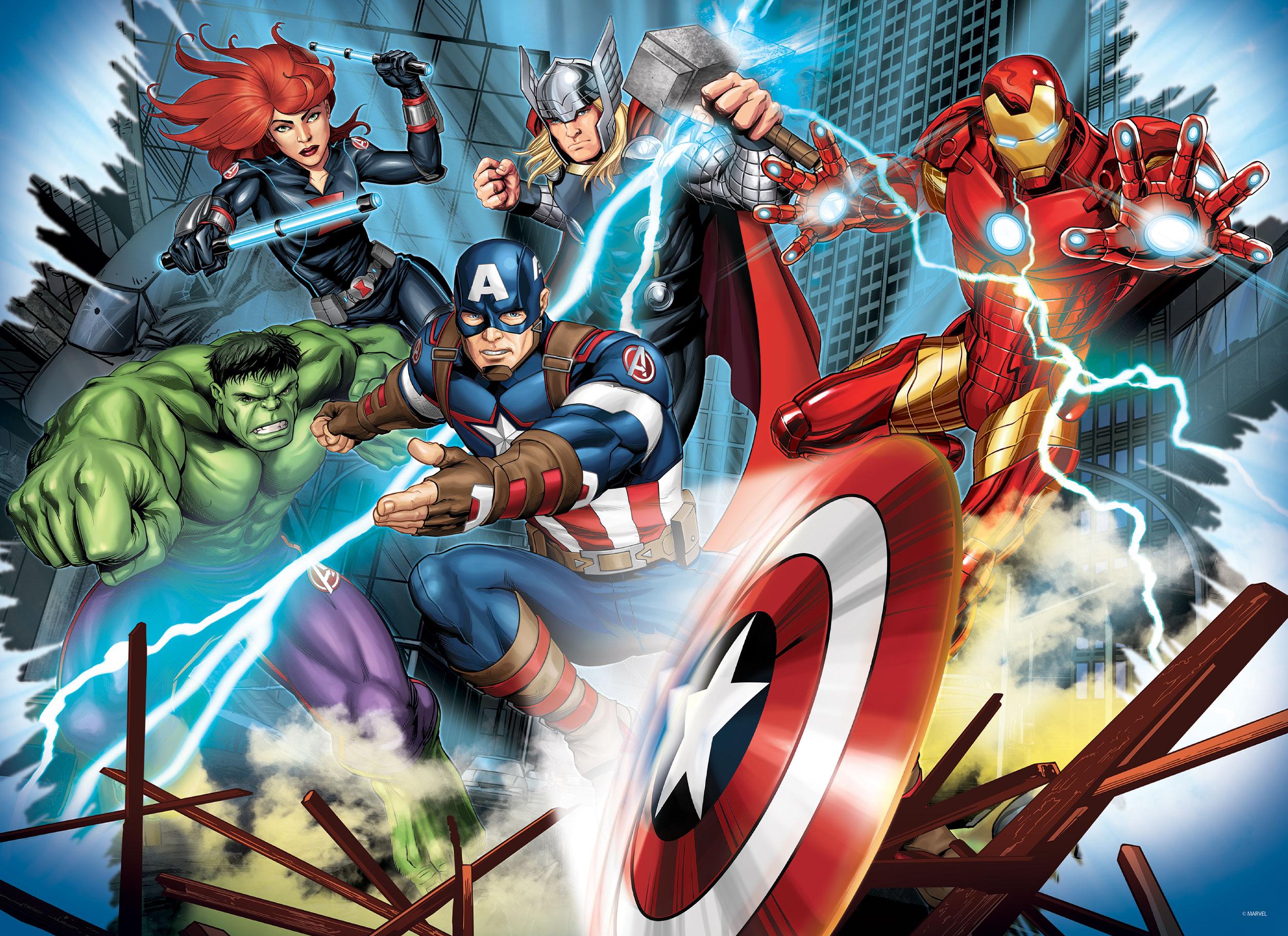 Lisciani Marvel Maxi Floor 150 puzzle Avengers da colorare