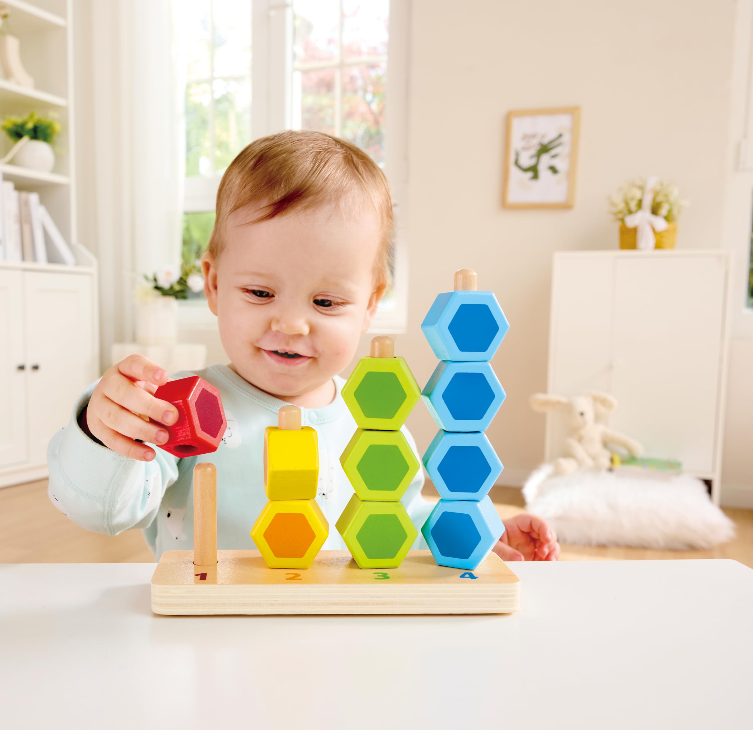 Hape E0504 pallottoliere in legno torri impilabili bambini