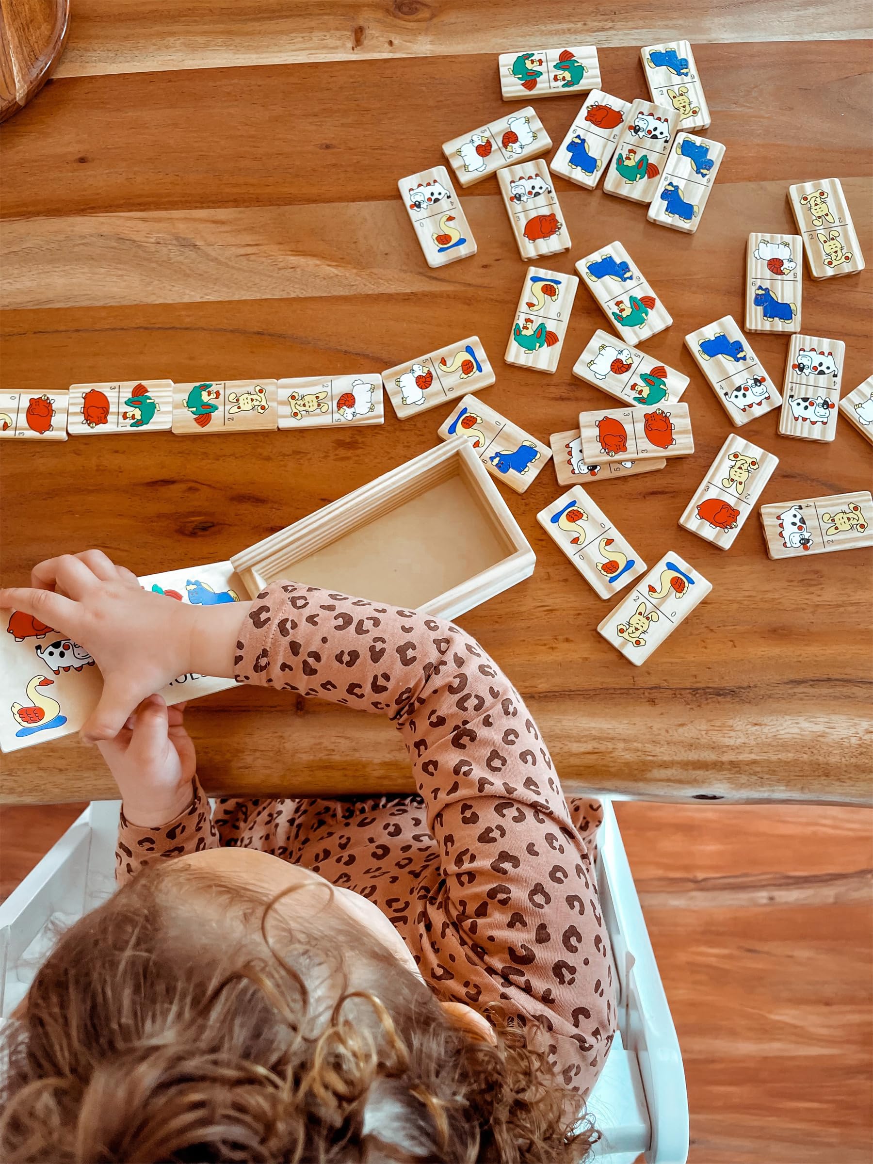 smallfoot 7094 Domino Fattoria gioco in legno con animali