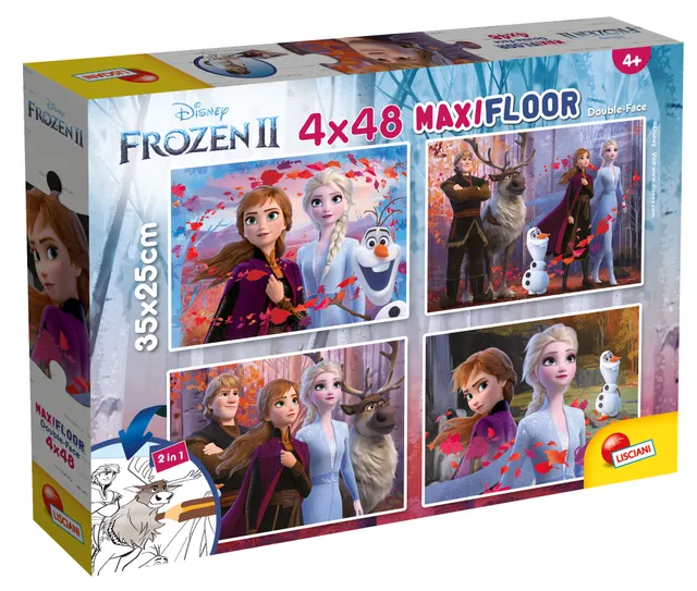 Lisciani Disney Maxifloor puzzle 4x48 Frozen 2 double-face