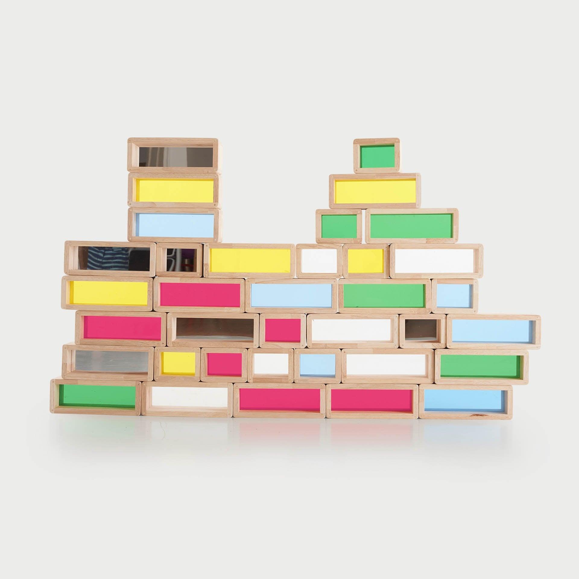 Tickit Rainbow Bricks mattoncini legno 36 pezzi sensoriali
