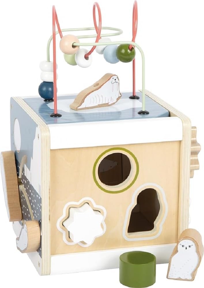 smallfoot Arctic Dado Motricità cubo attività legno 5 giochi