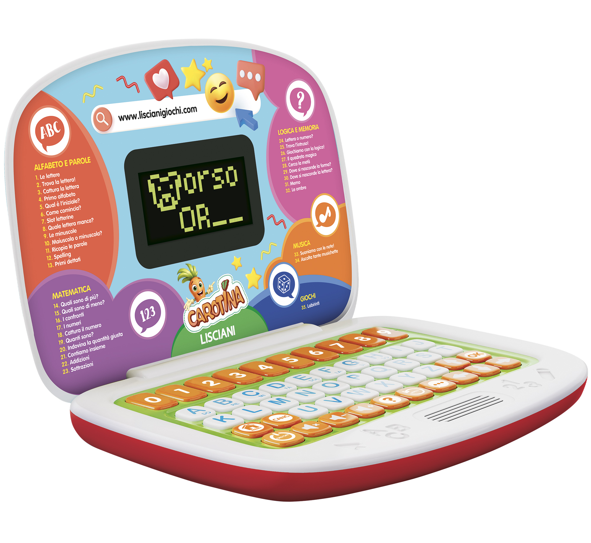 Lisciani Carotina Laptop Educativo computer 30 funzioni prescolare