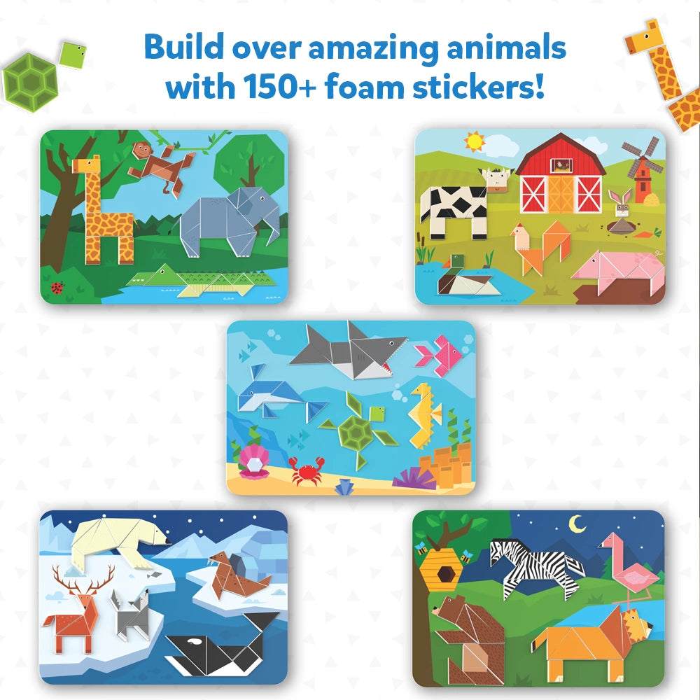 Skillmatics Tangram Twist Amazing Animals Puzzle Sticker 4-7 Anni
