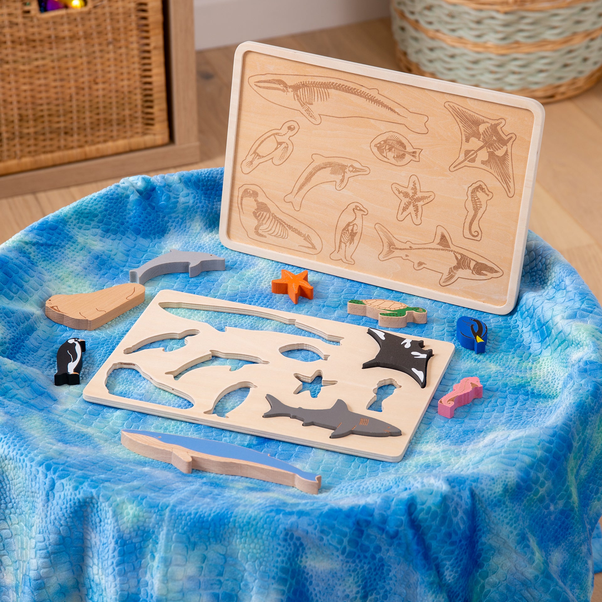 Tickit Ocean Animal Layer puzzle legno 9 animali oceano