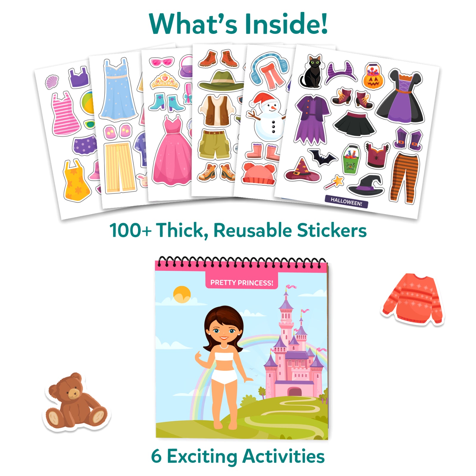 Skillmatics Peelies Dress Up libro sticker riutilizzabili