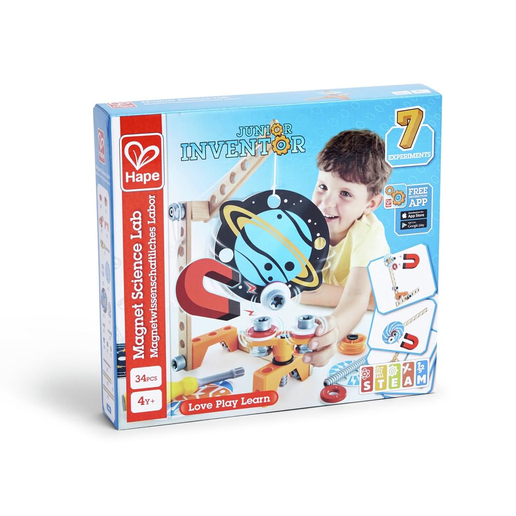 Hape Junior Inventor laboratorio magnetico gioco scientifico 34 pezzi