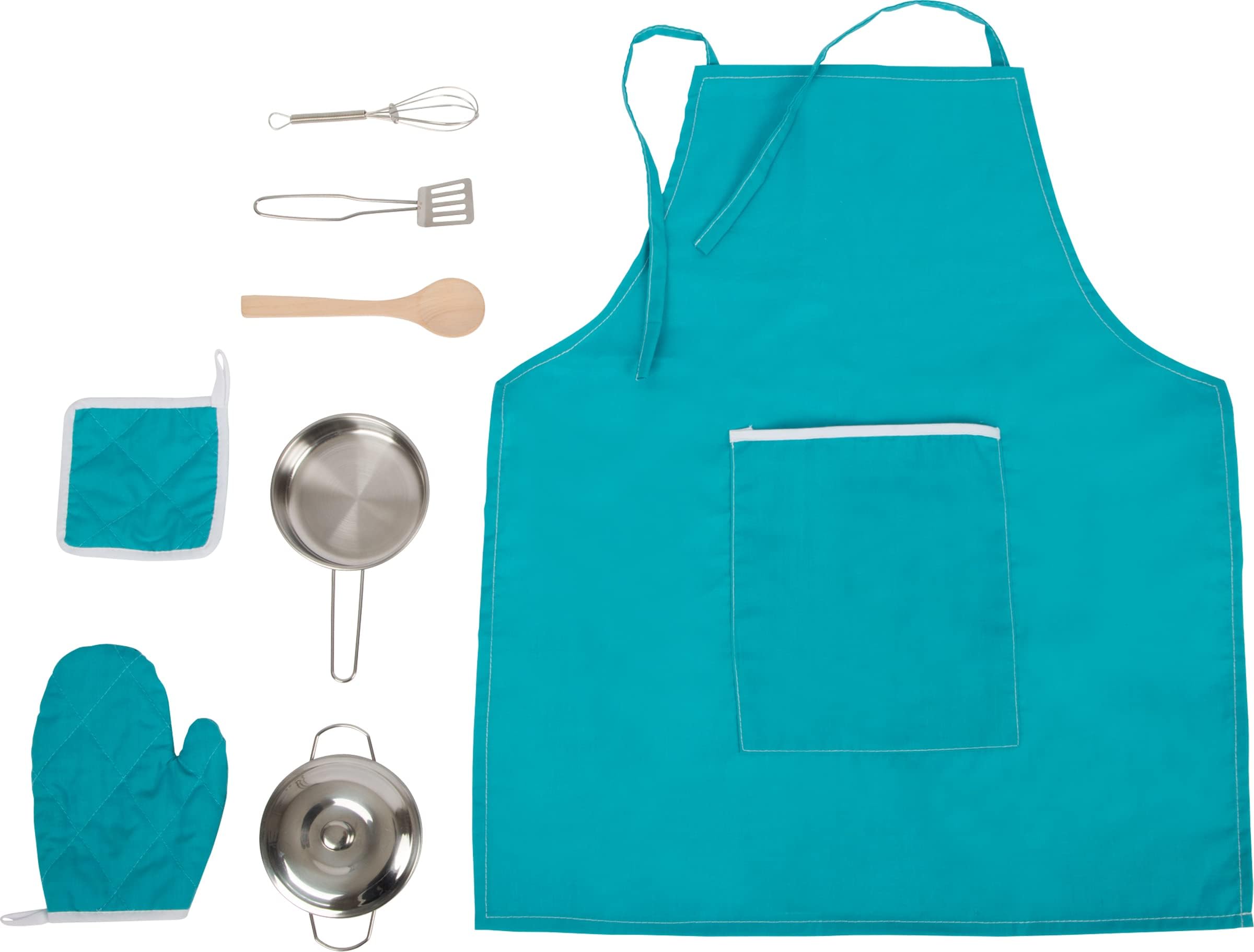 smallfoot set cucina gioco in legno con grembiule 9 pezzi