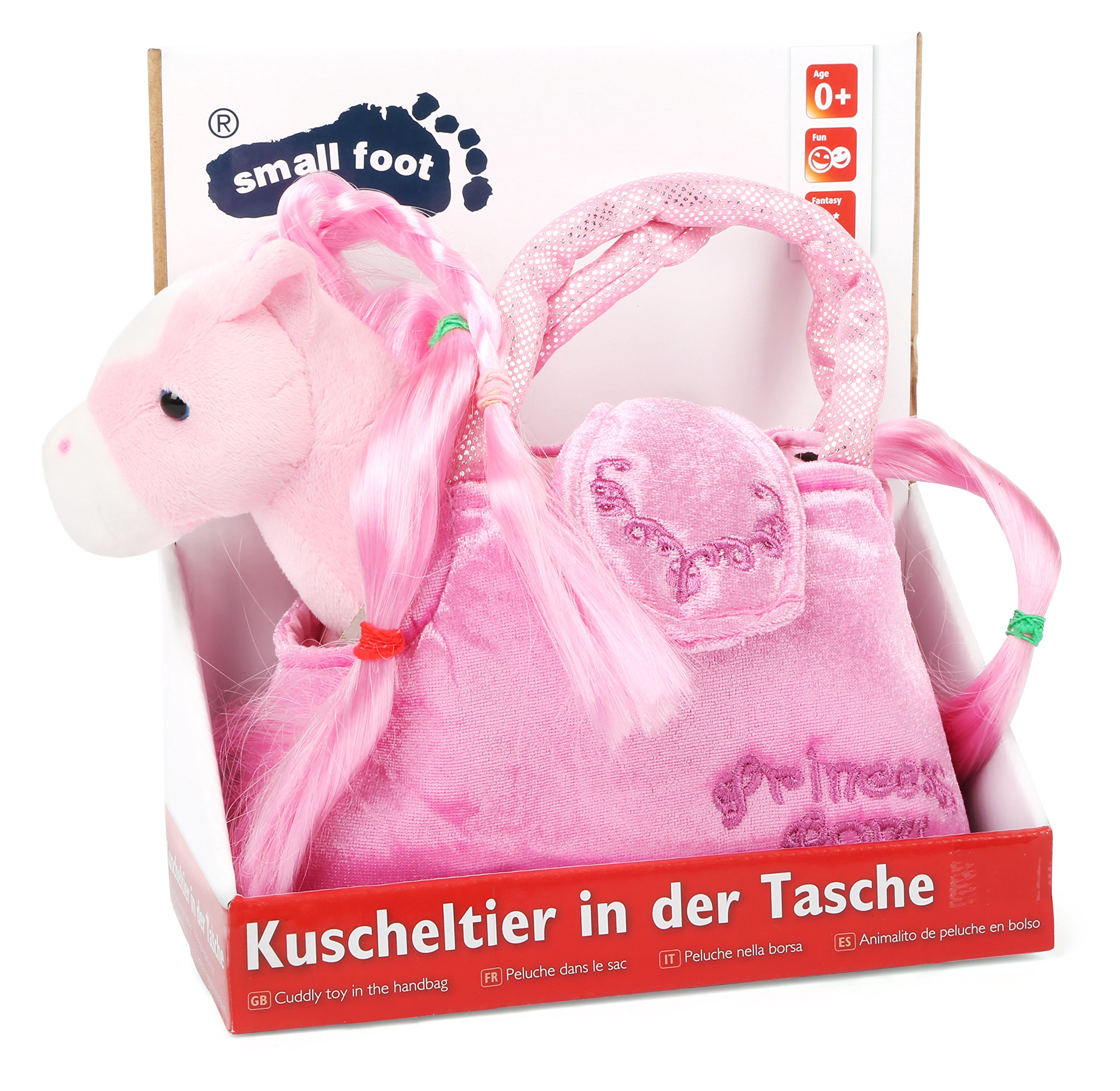 small foot Paulina 4144 Pony Peluche Rosa con Borsa 20 cm