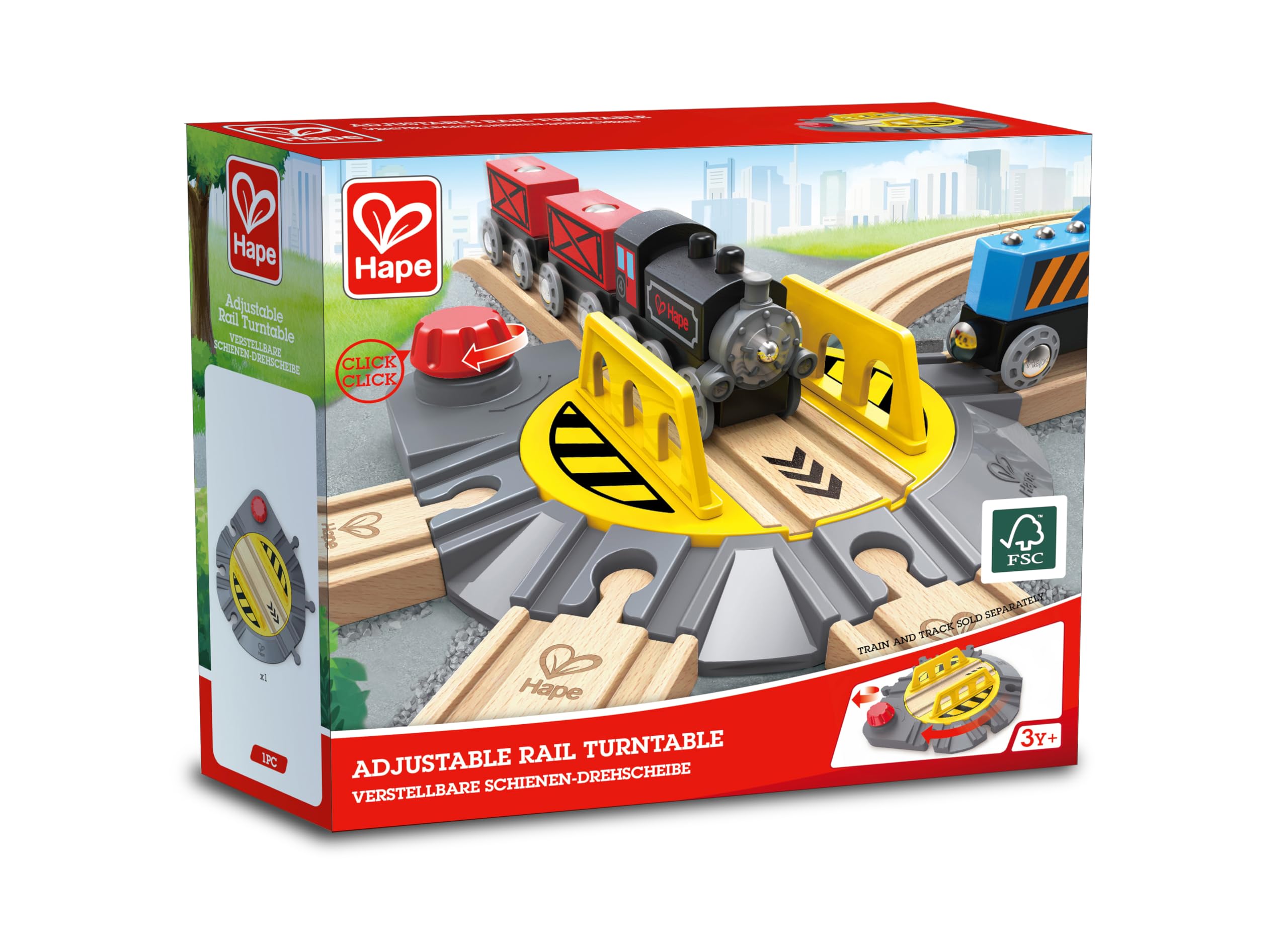 Hape piattaforma girevole trenini legno 6 direzioni manopola